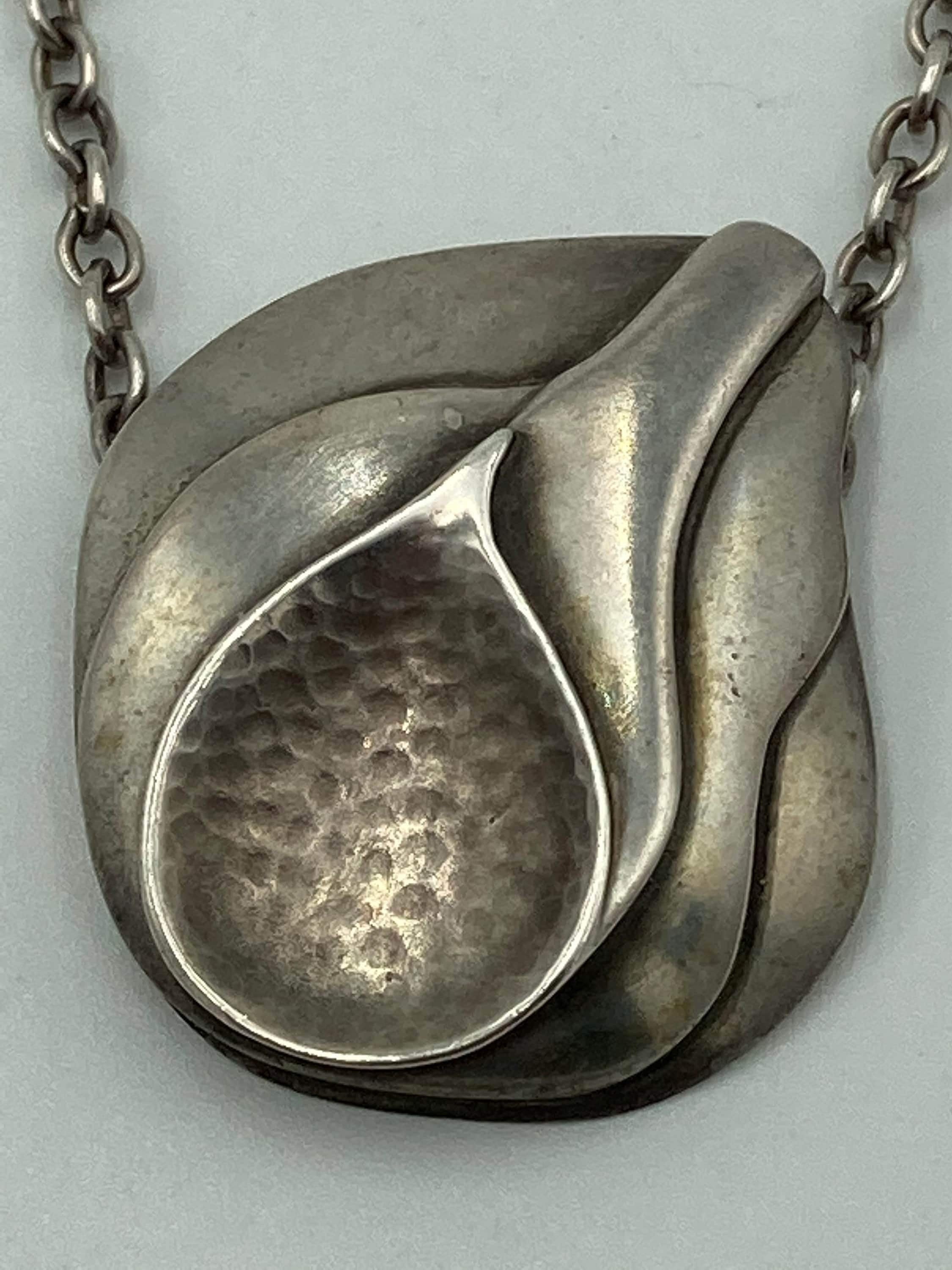 Vintage Georg Jensen, Sterling Silver, Pendant Necklace, Ole Kortzau, no. 397