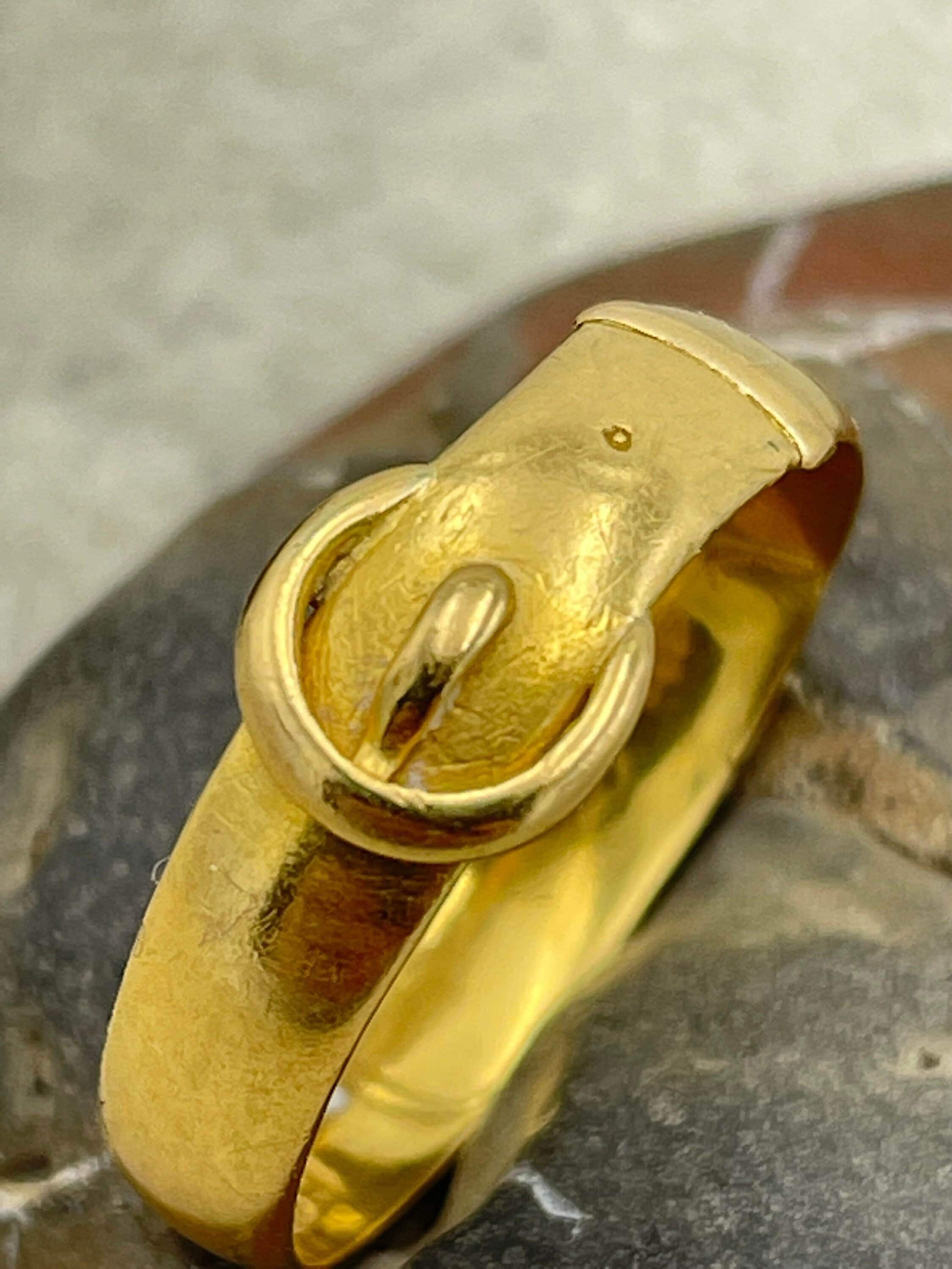 Victorian, 22ct Gold buckle ring, hallmarked 1897