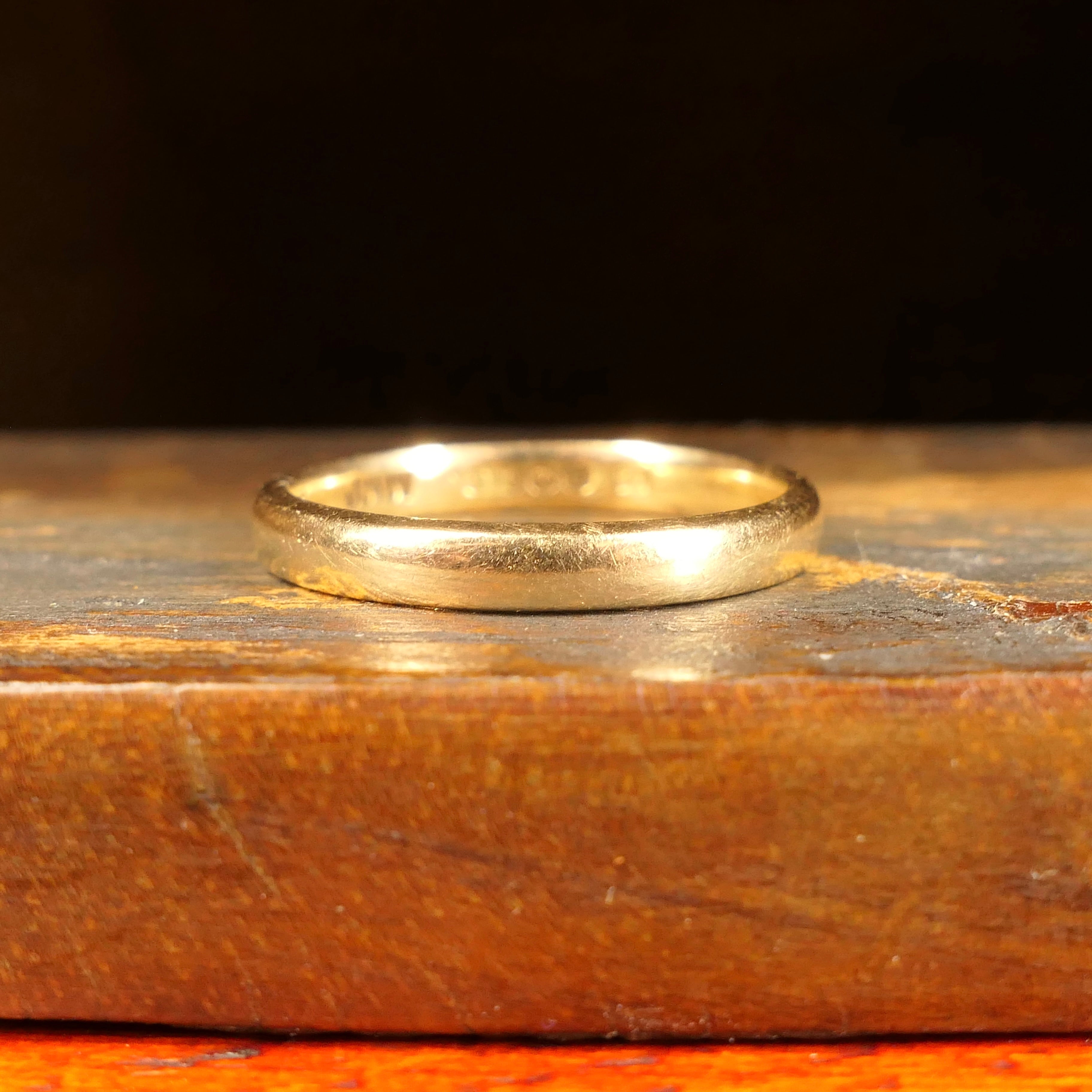 Vintage, 1940s, 9ct Gold, Utility Wedding Band Ring, Hallmarked 1944