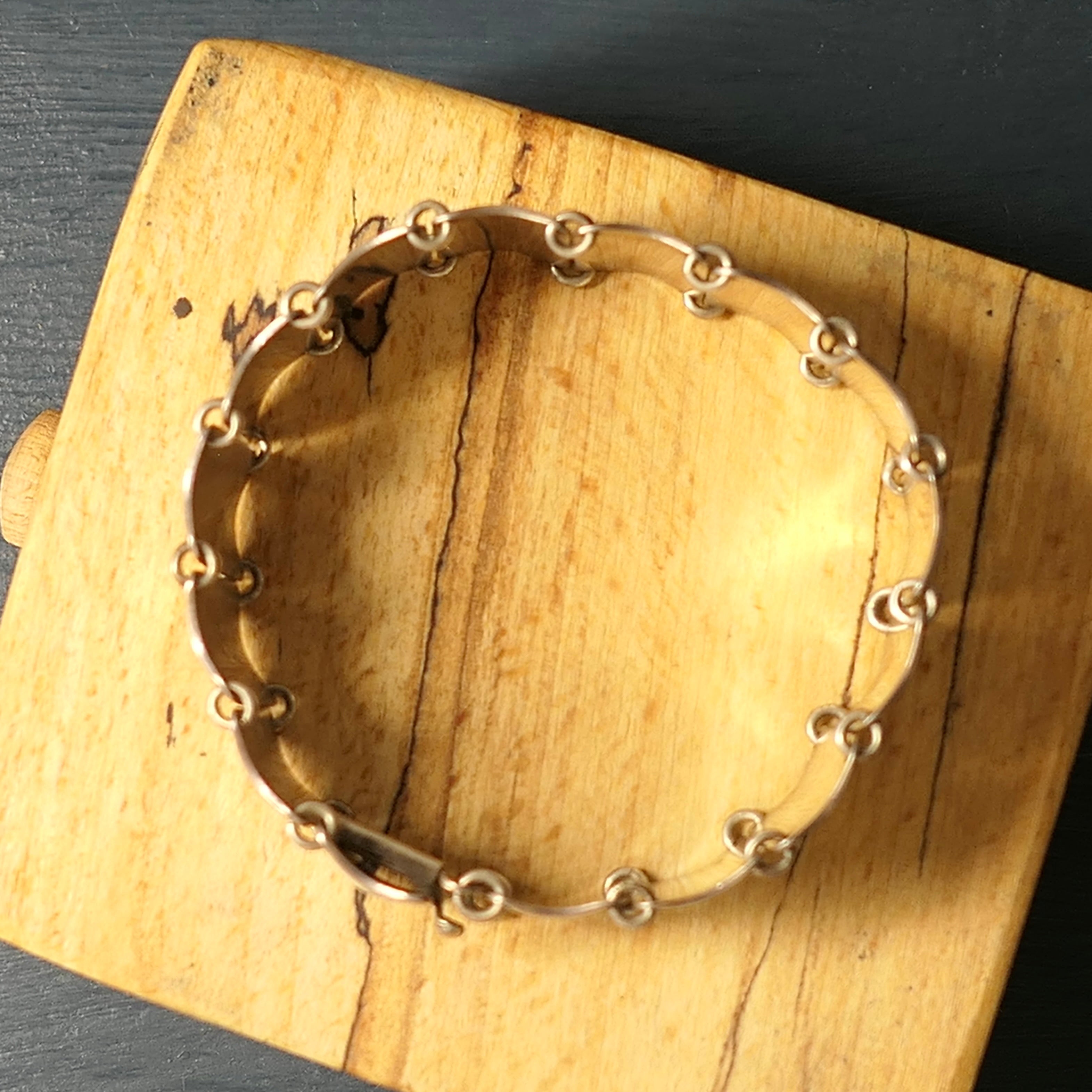 Vintage, Sterling Silver, Enamel Link Bracelet By Einar Modahl Of Norway