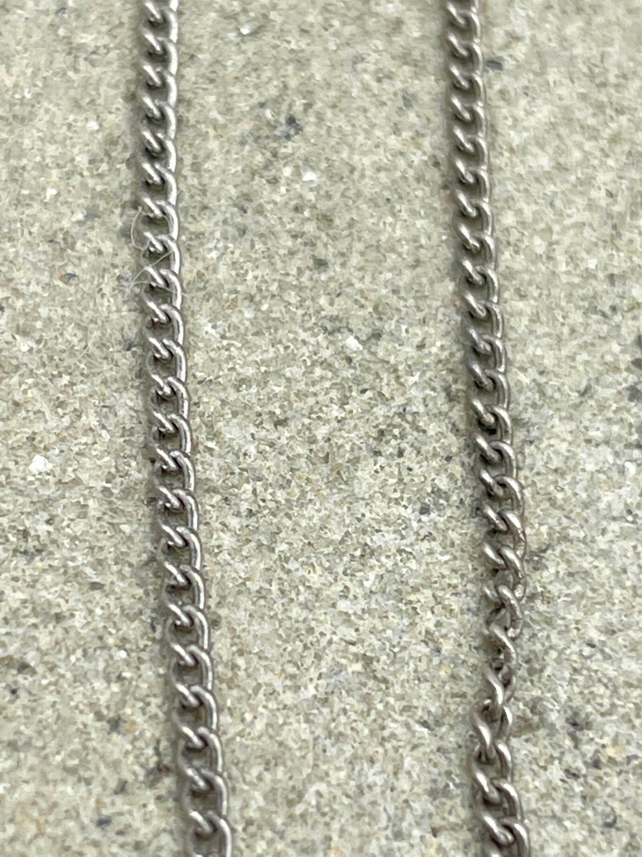 Vintage sterling silver marcasite and cultured pearl pendant chain necklace c1950s
