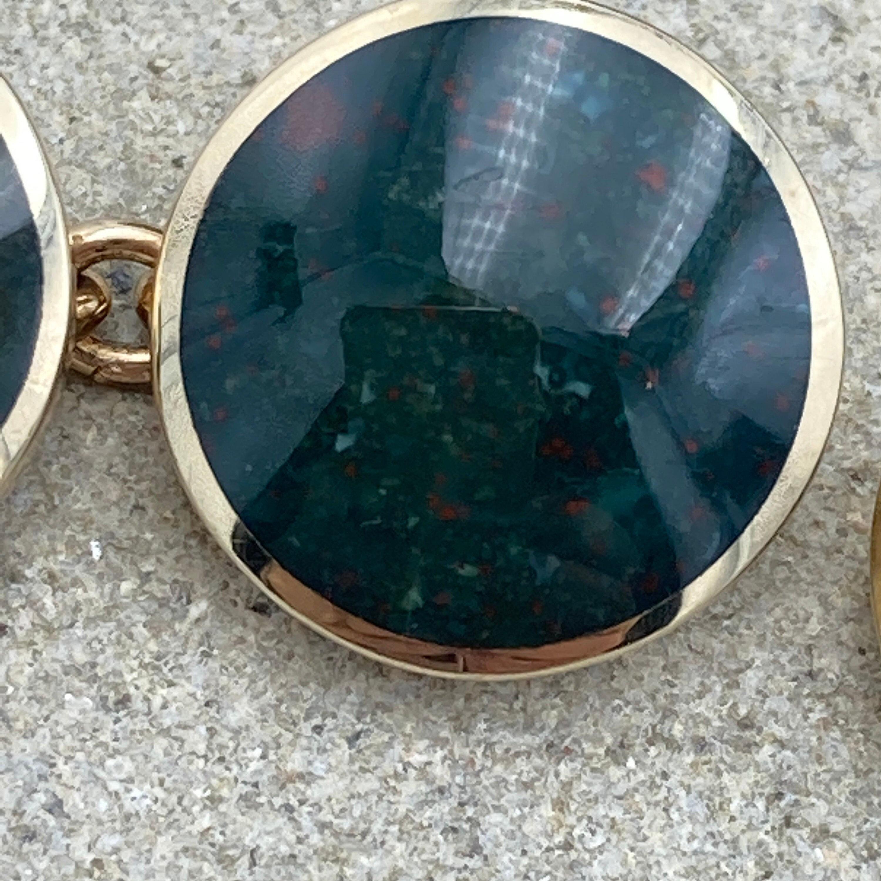 9ct Gold Bloodstone cufflinks