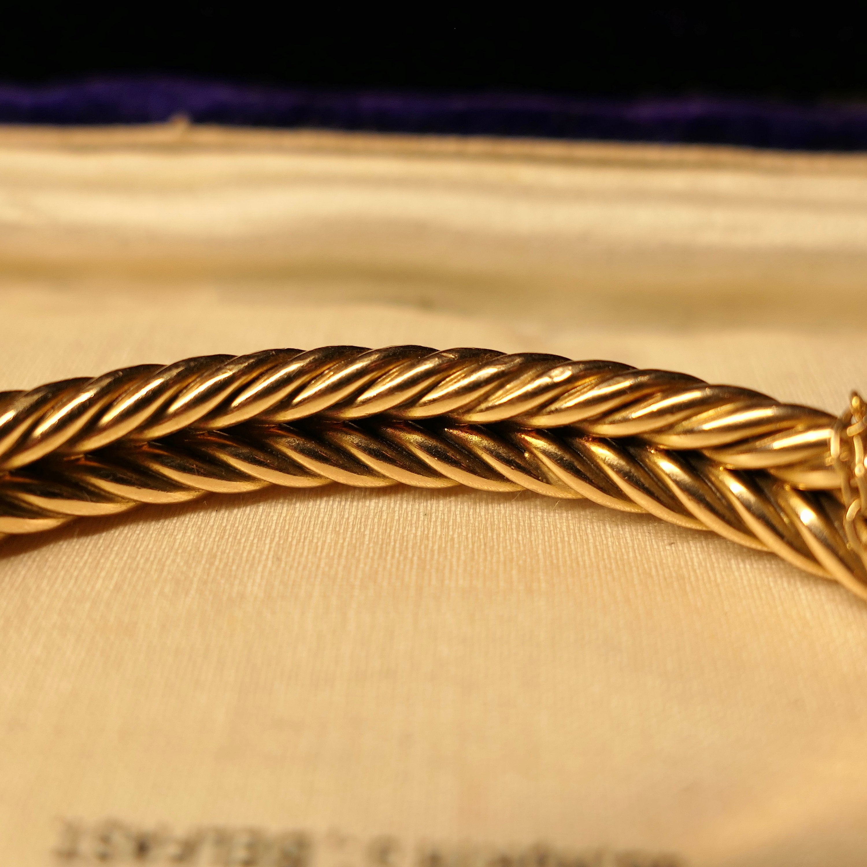 Victorian 15ct Gold, Braided Hinged Bangle, Bracelet, 22.5 grams