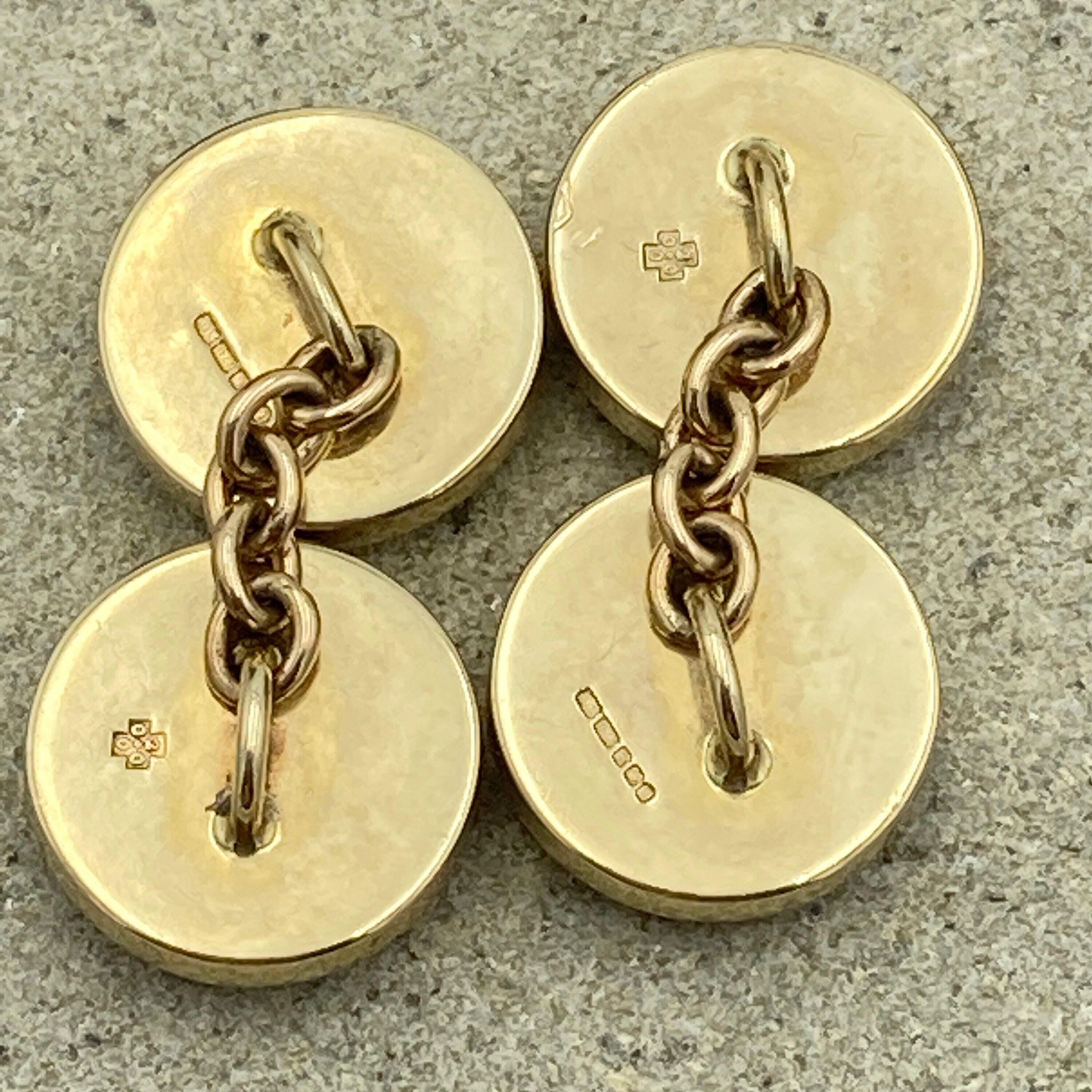 9ct Gold Bloodstone cufflinks