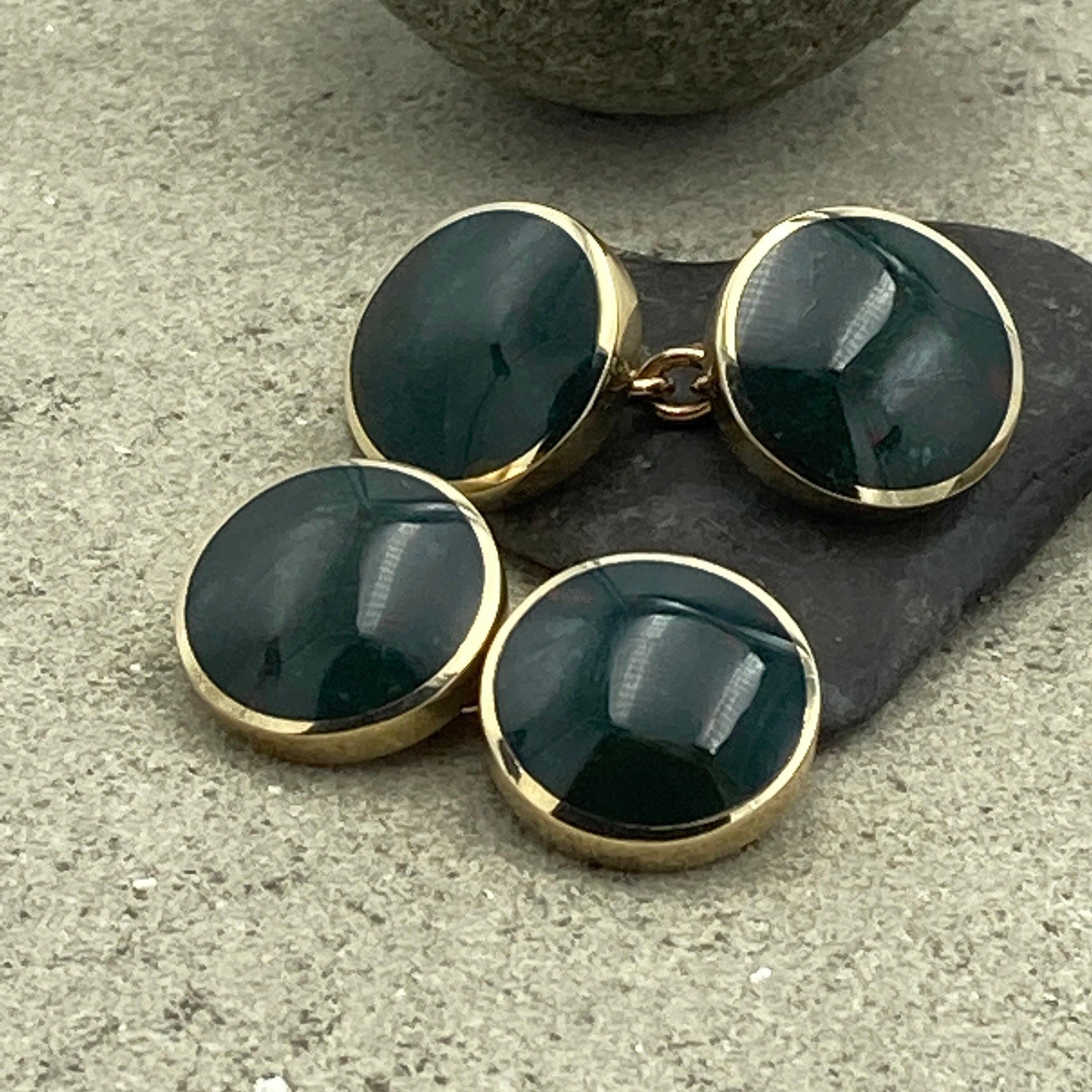 9ct Gold Bloodstone cufflinks