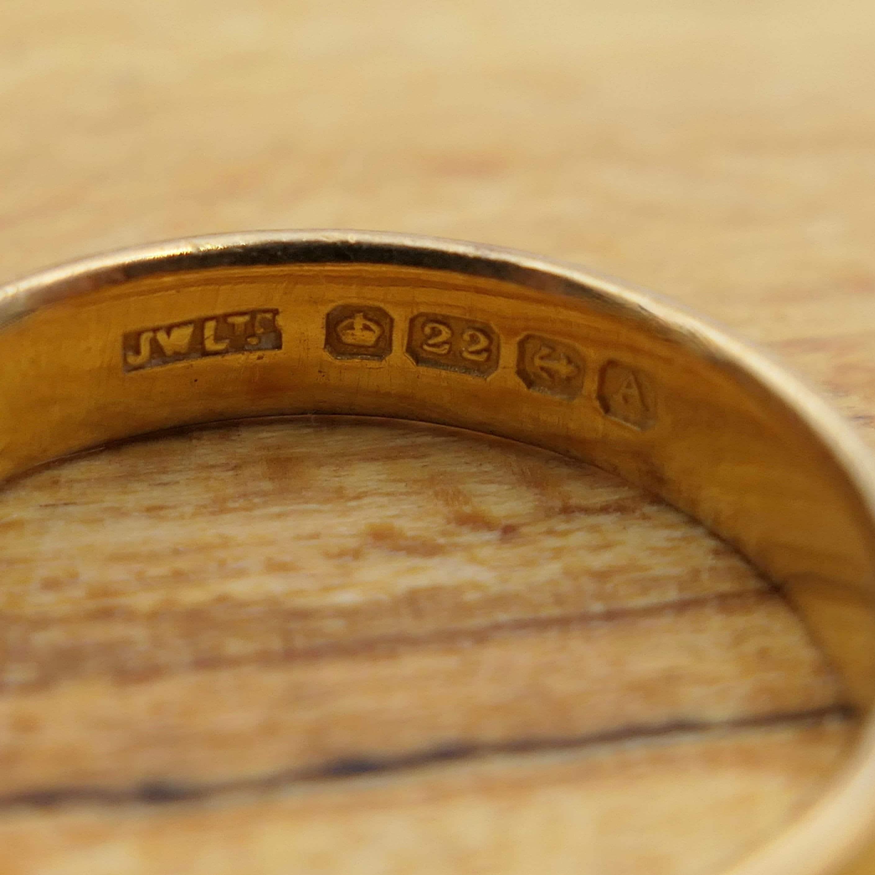 Vintage, 1920s, 22ct gold wedding band ring