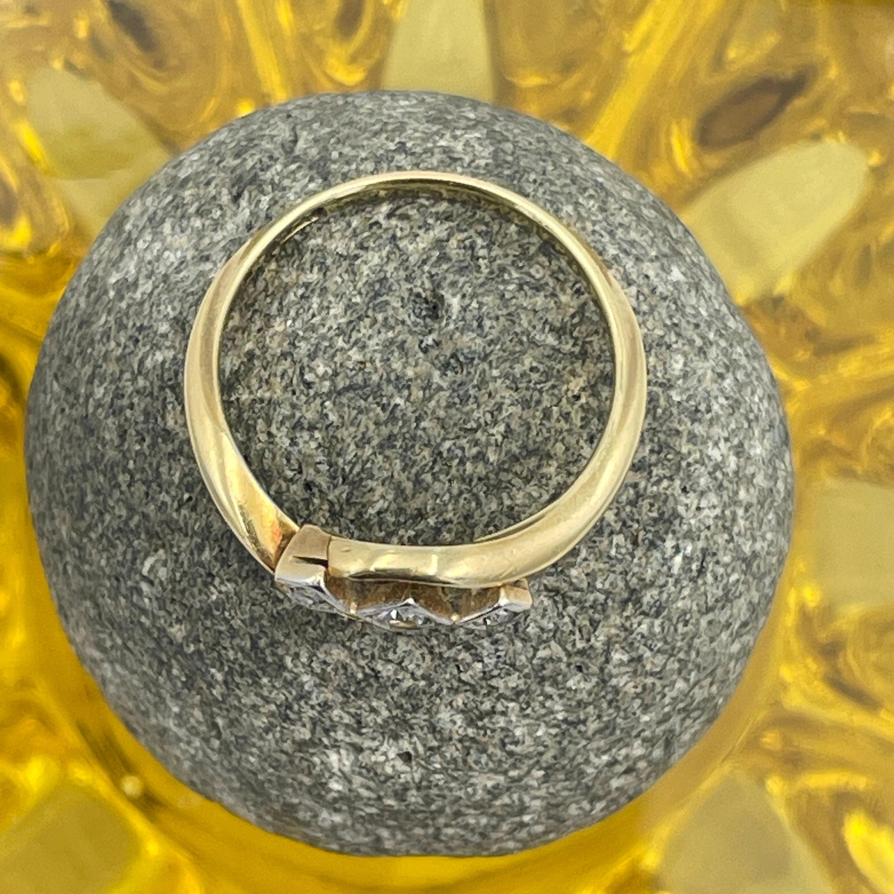 Vintage, Art Deco, 18ct Gold, Platinum & Diamond, Trilogy Bypass Ring