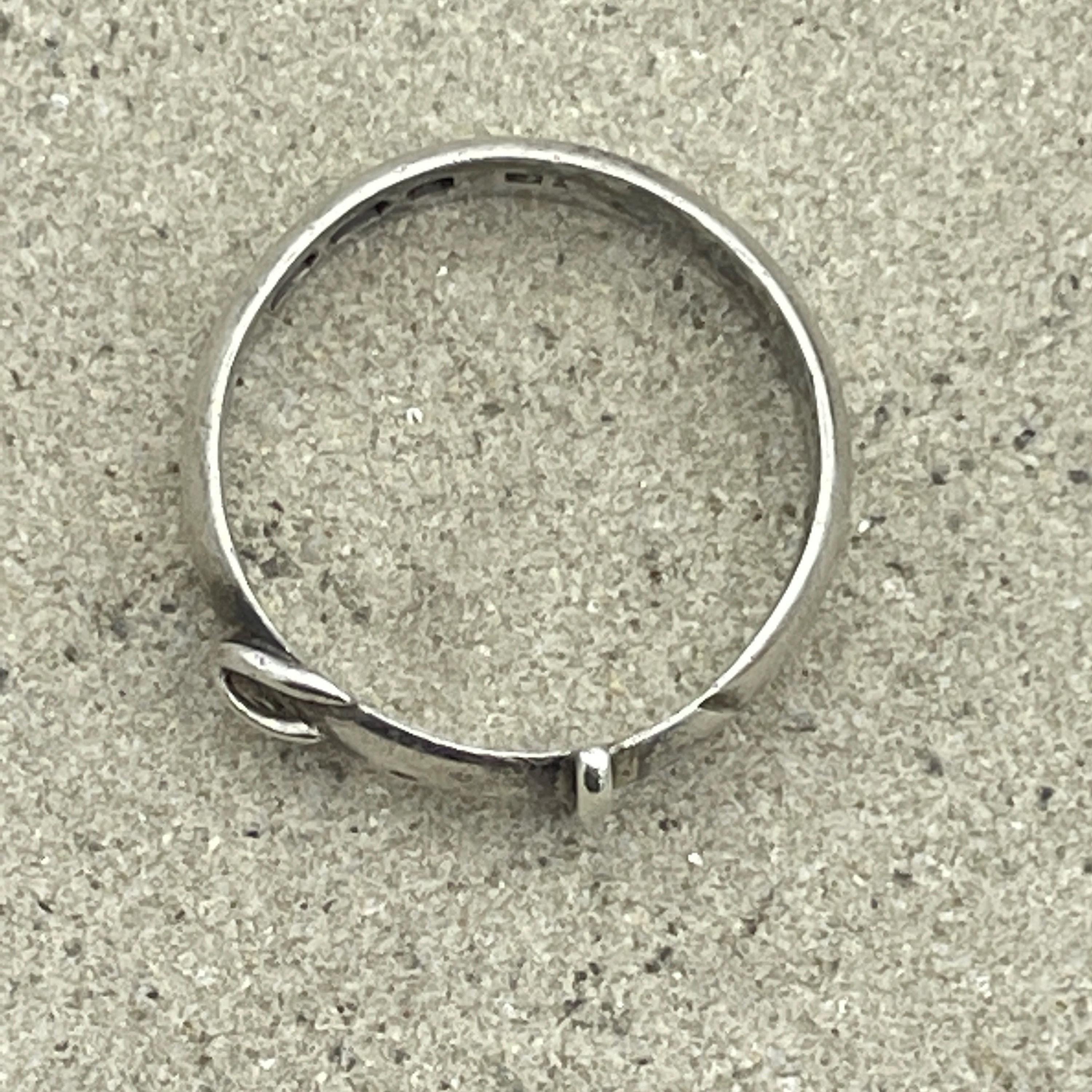 Victorian sterling silver buckle band ring, hallmarked birmingham 1880