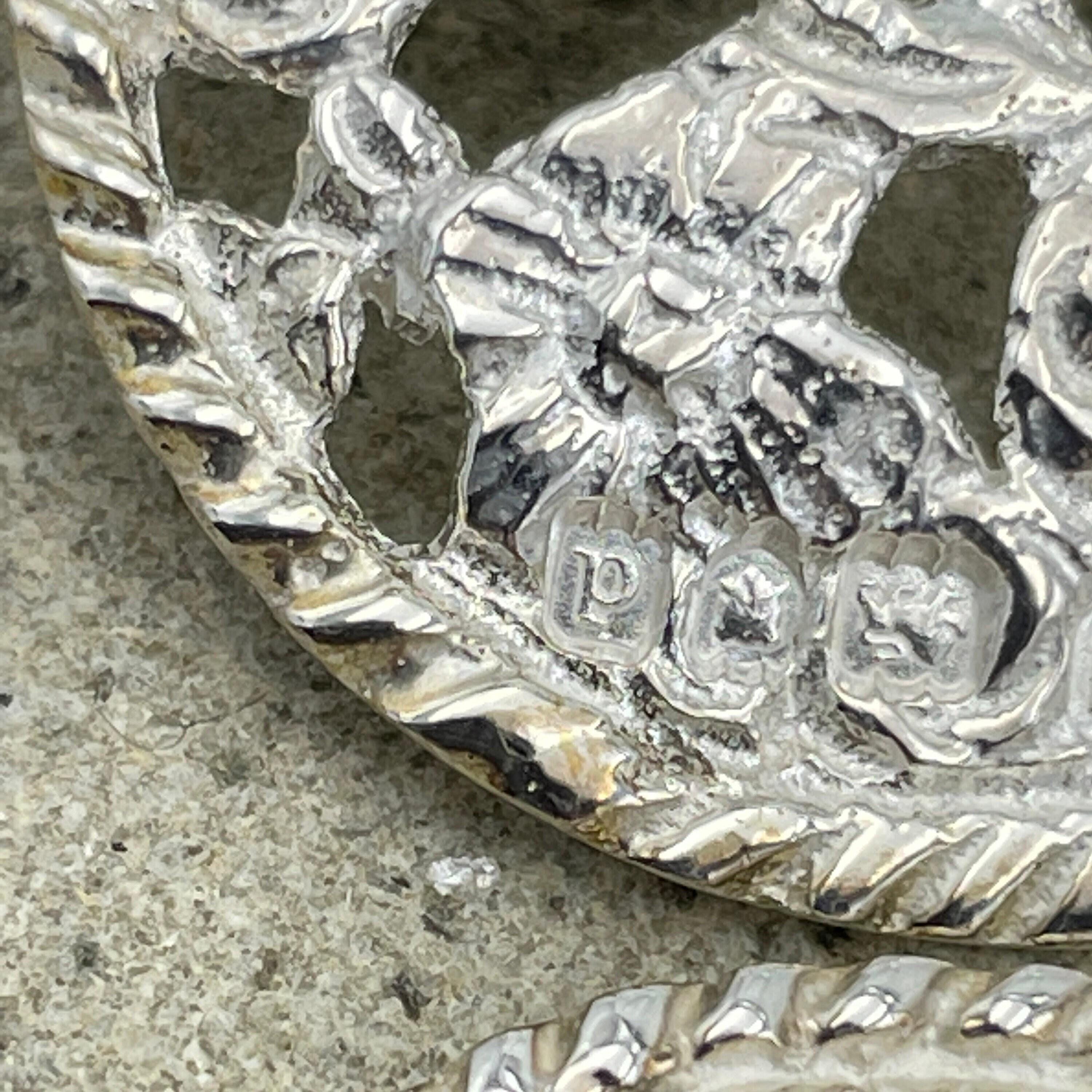 Victorian button sterling silver drop earrings, hallmarked 1899