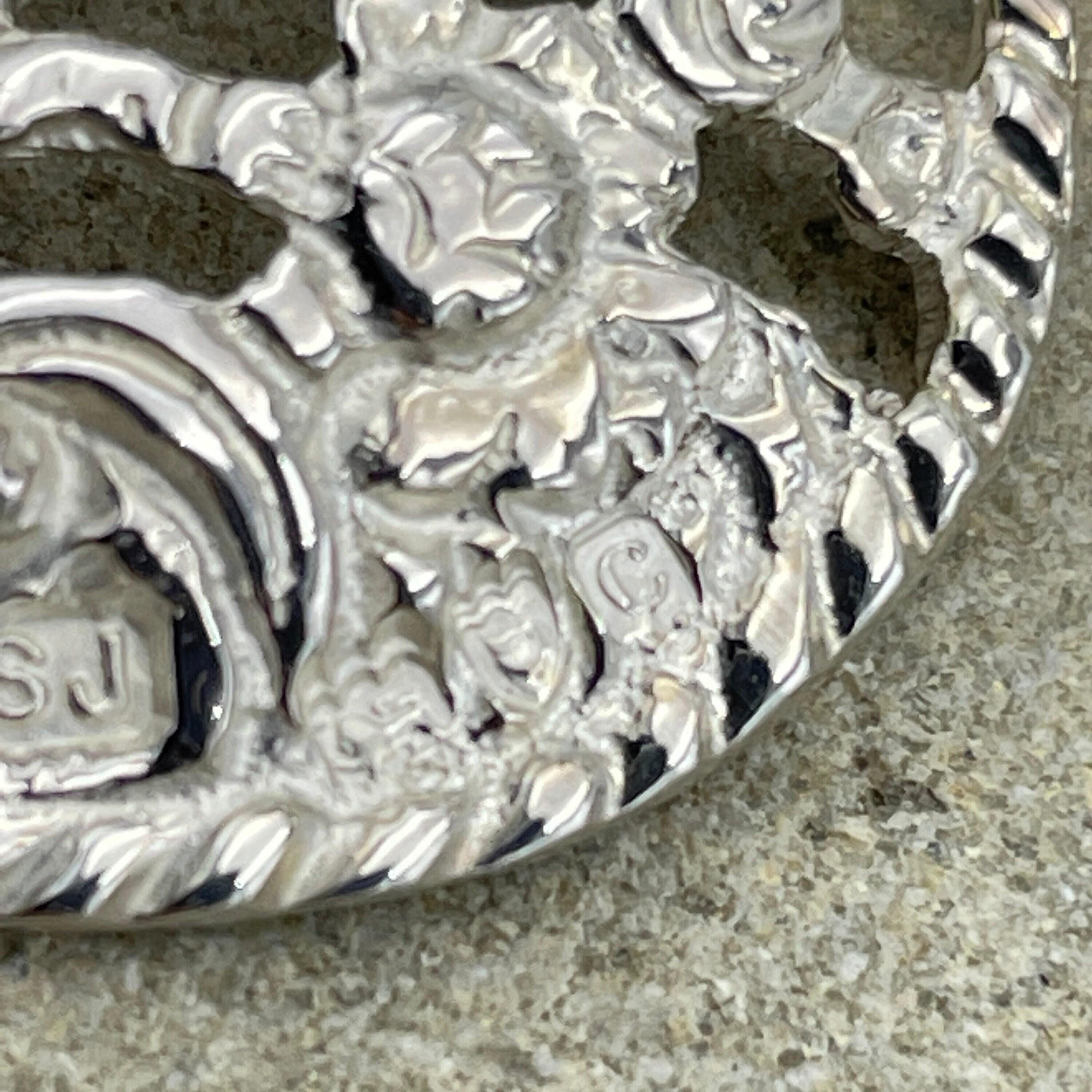 Victorian button sterling silver drop earrings, hallmarked 1899