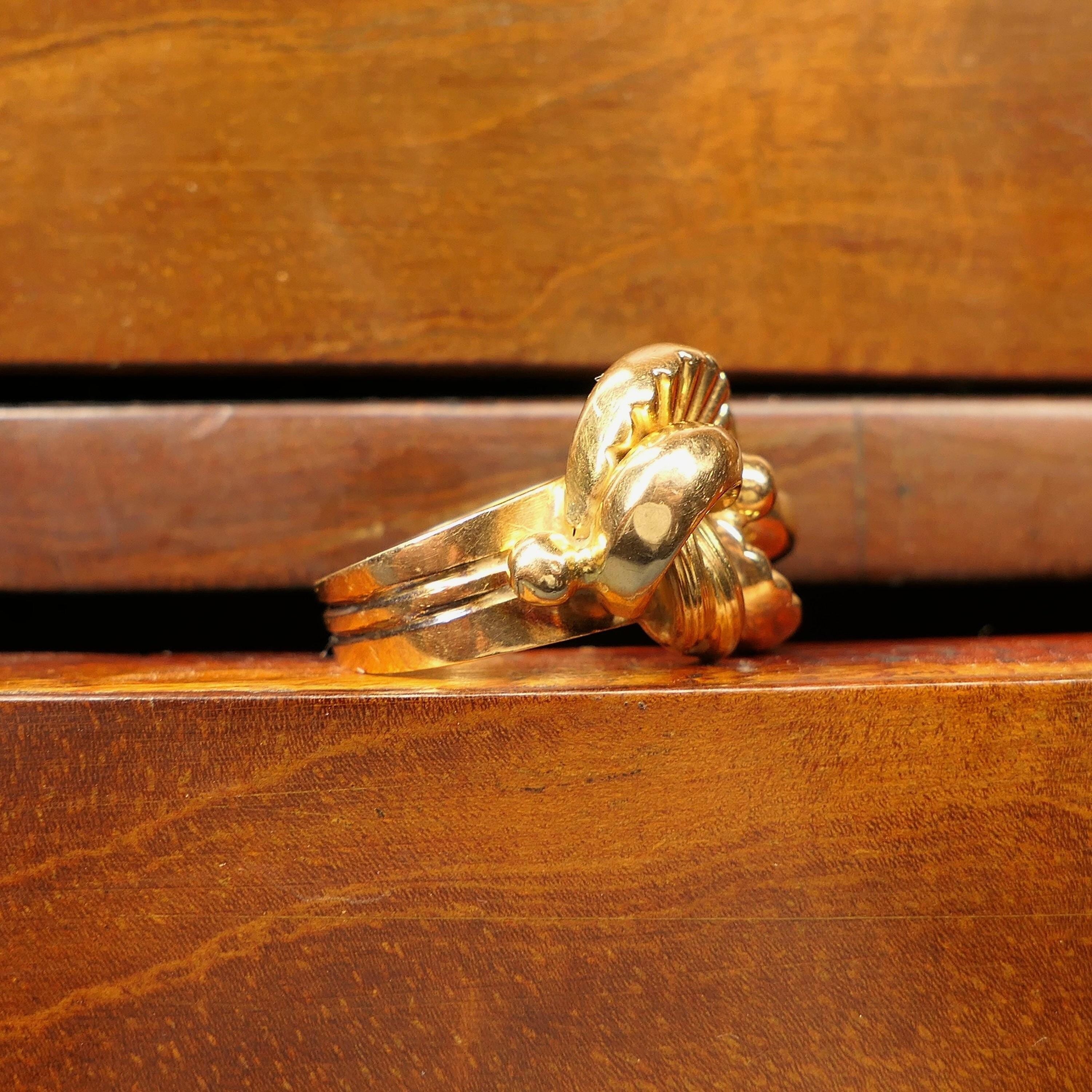 Vintage, 18ct Gold, Chunky Knot Ring, Mid 20th Century