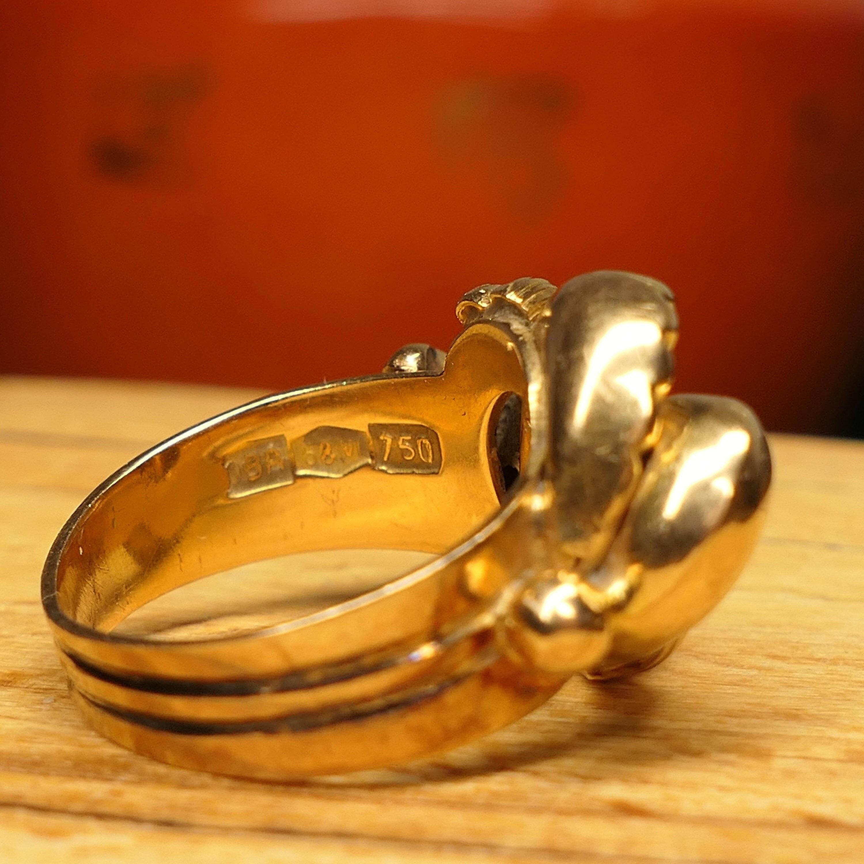 Vintage, 18ct Gold, Chunky Knot Ring, Mid 20th Century