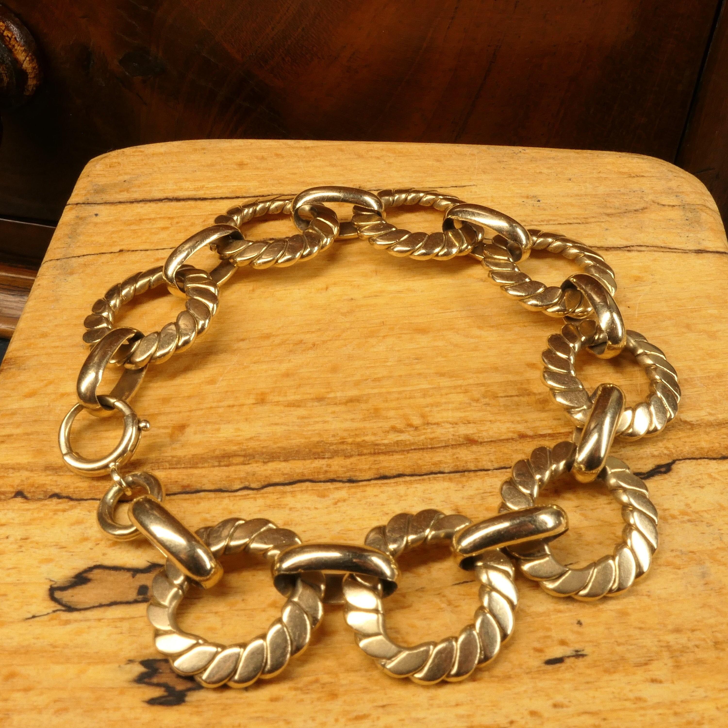 Mid 20th century, 9ct Gold Fancy Link Bracelet, 32.6 Grams.