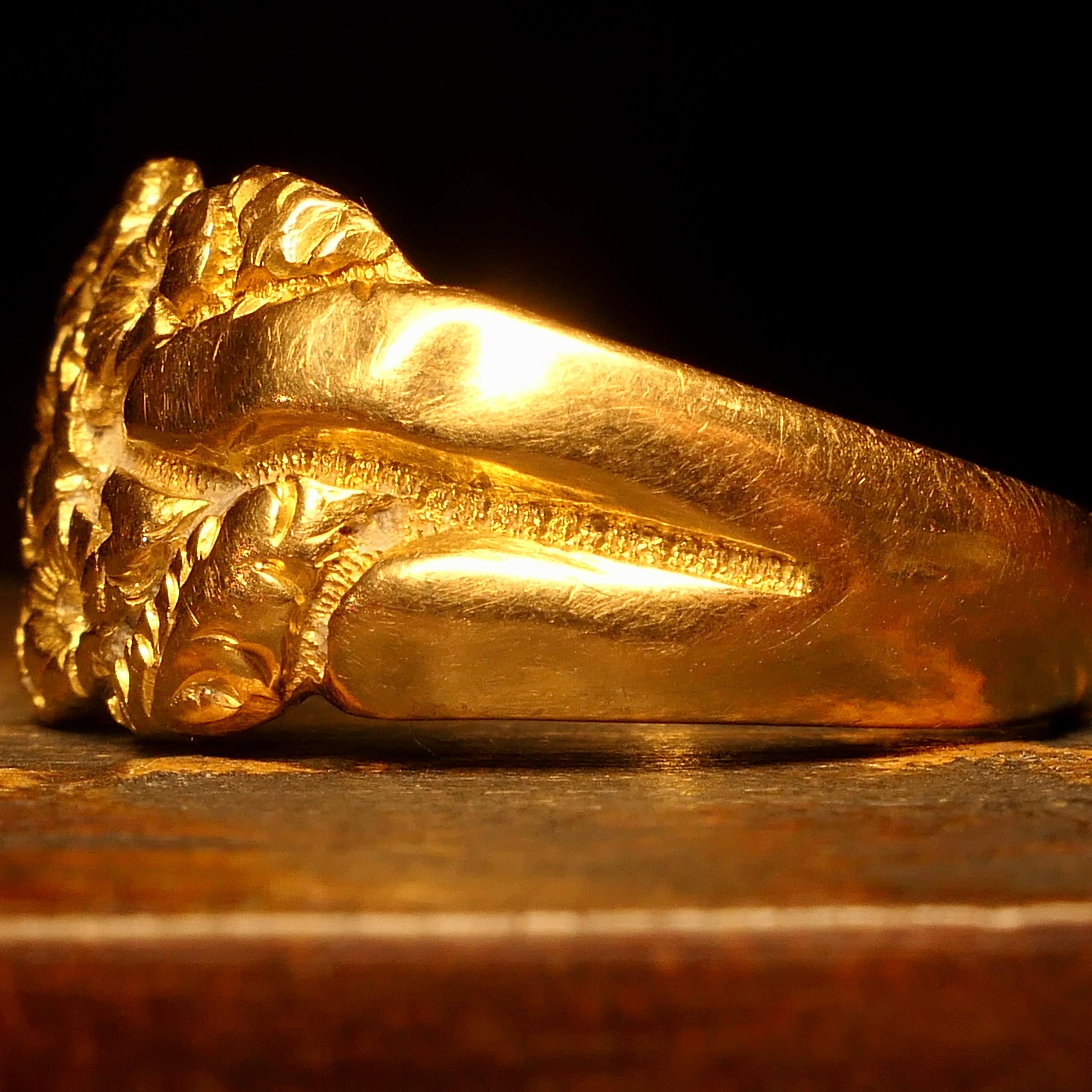 Antique, 18ct Gold, Forget me nots, Keeper Ring, Hallmarked in 1919