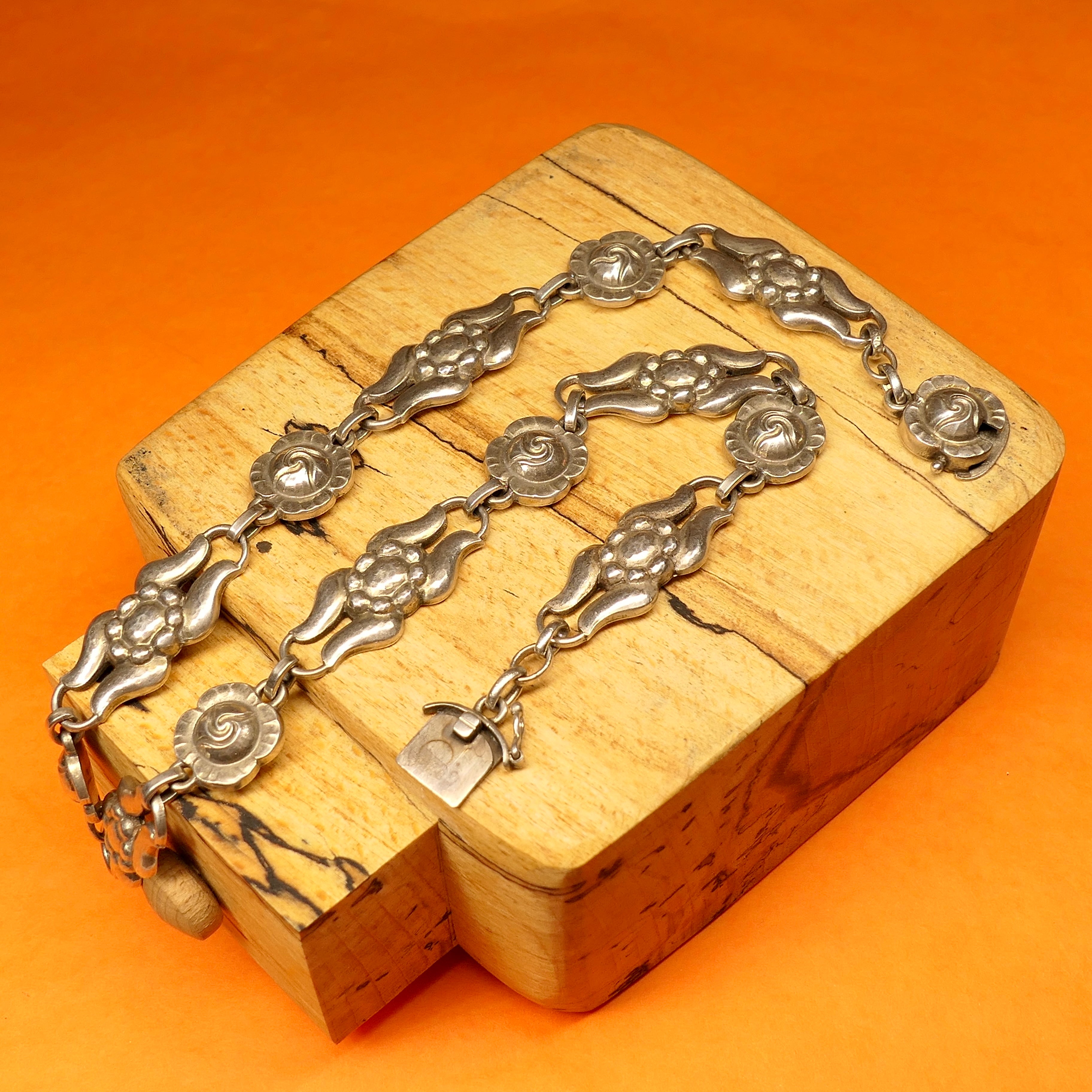 Vintage Georg Jensen, Sterling Silver, Foliate Collar Necklace, no.10