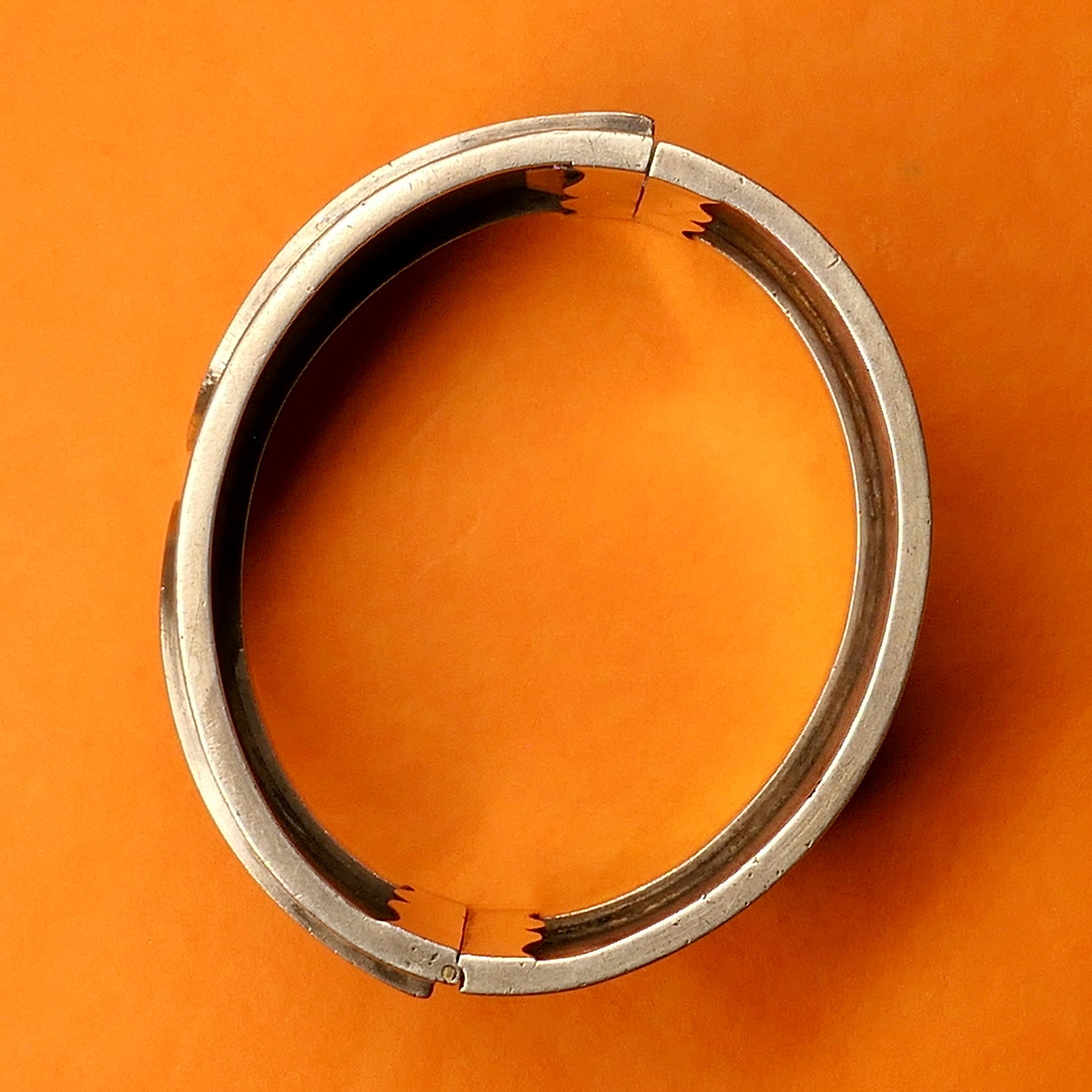 Victorian, Aesthetic Movement, Sterling Silver, Wide Cuff Bangle