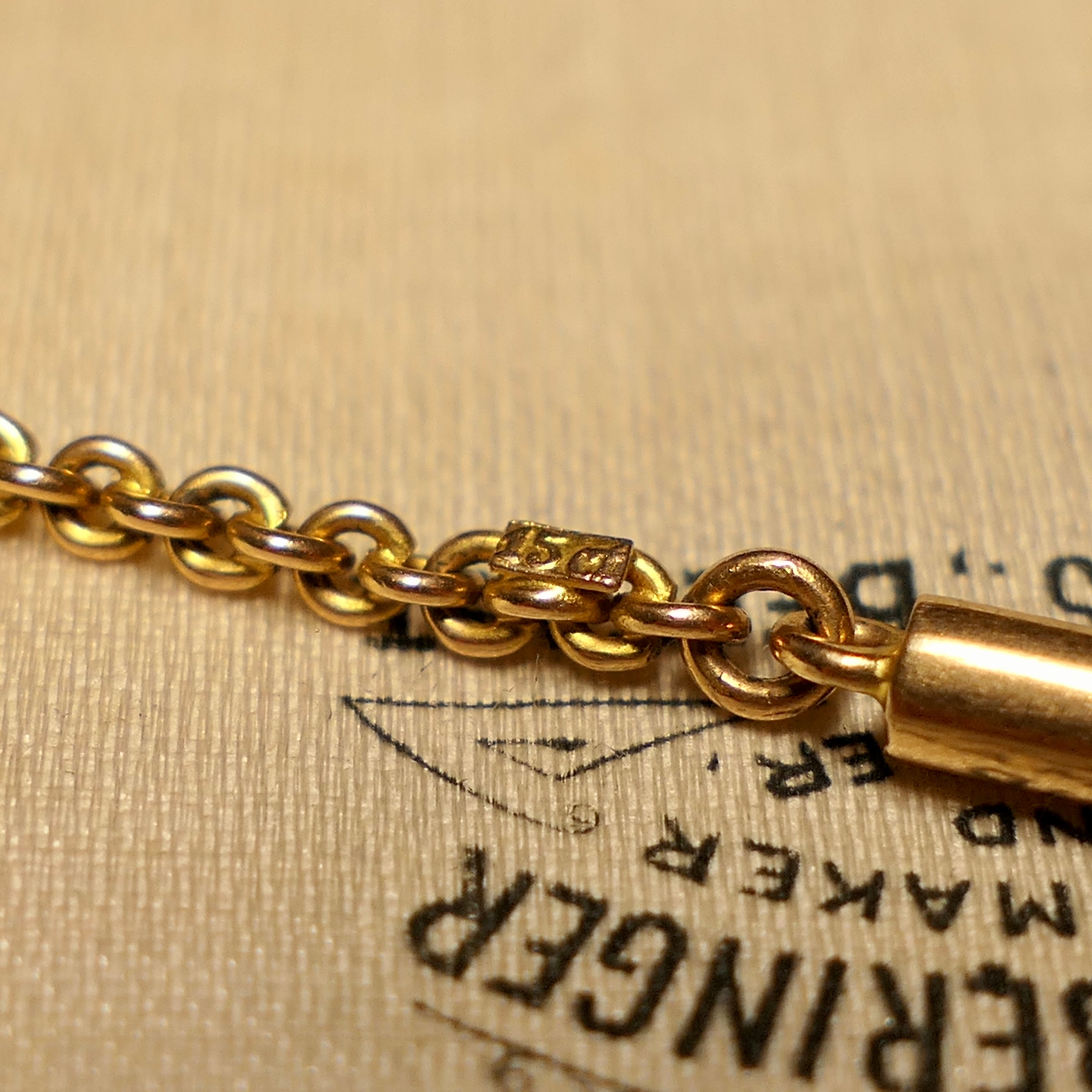 Antique, 15ct Gold, Belcher Link Chain, Necklace With Barrel Clasp, 7.1 Grams