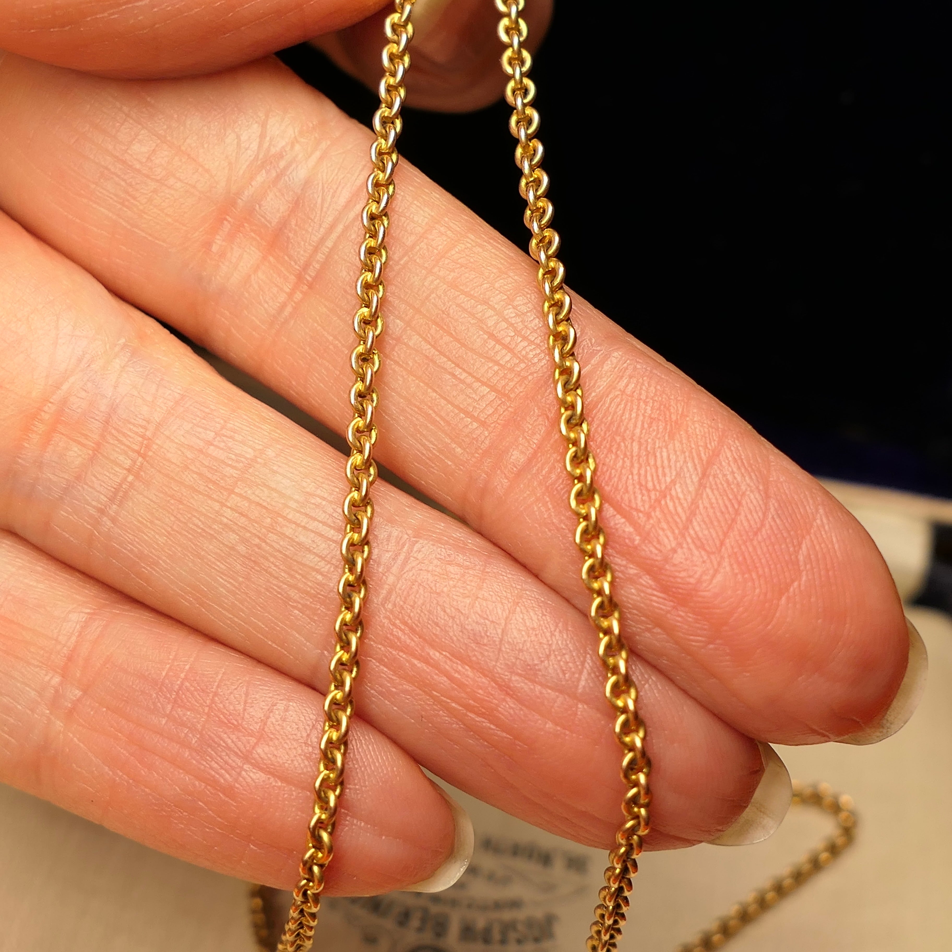 Antique, 15ct Gold, Belcher Link Chain, Necklace With Barrel Clasp, 7.1 Grams