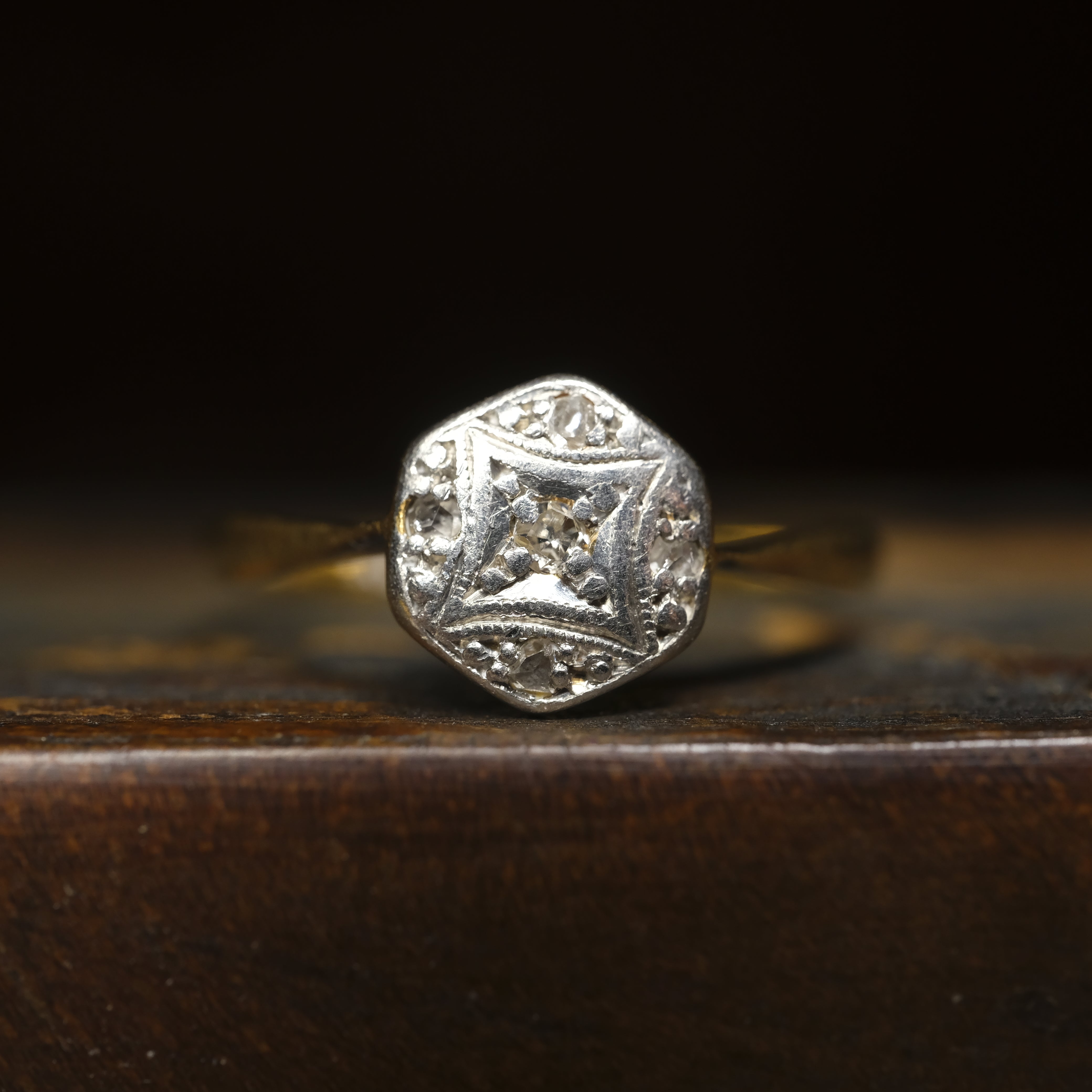 Vintage 18ct Gold & Platinum, Diamond Cluster Ring