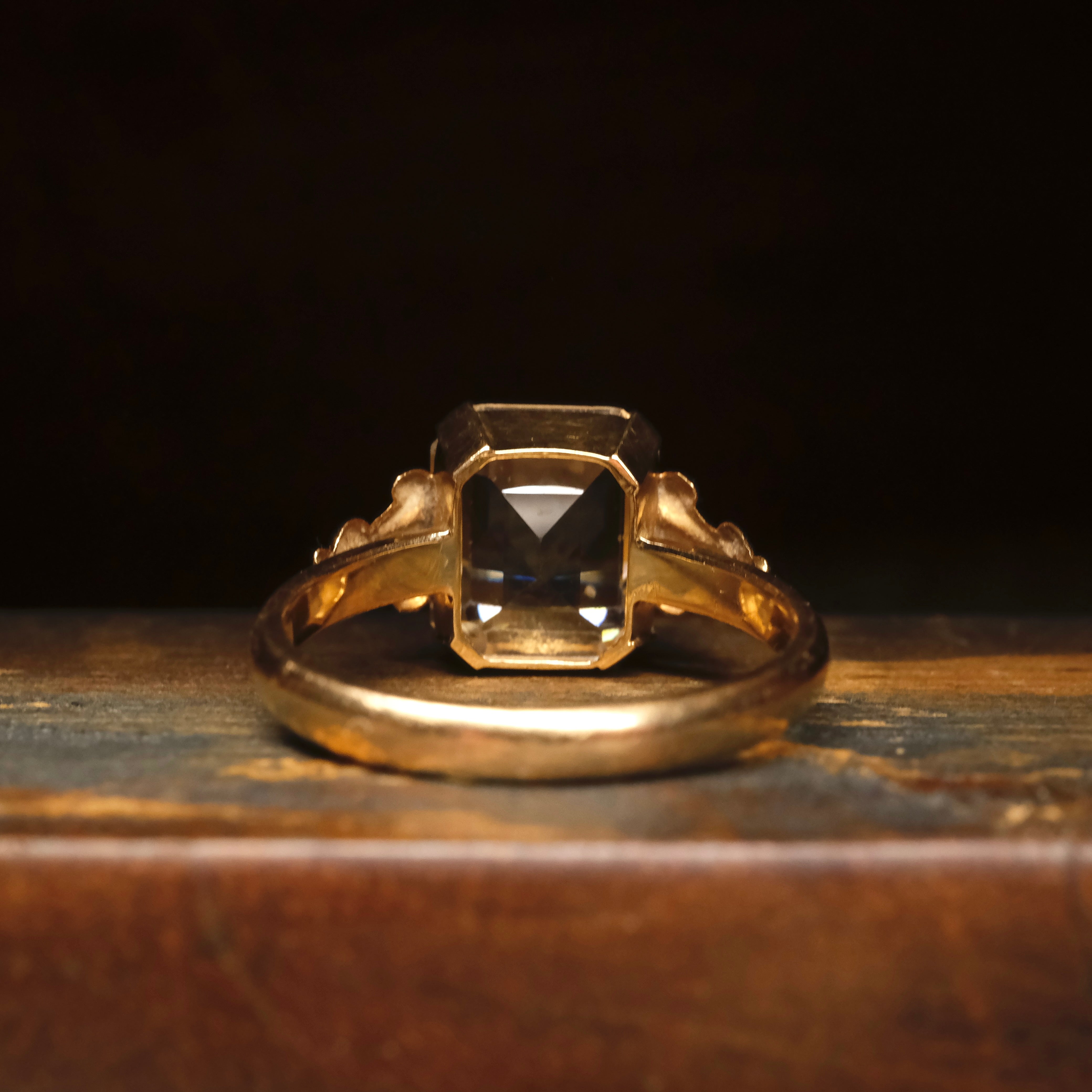 1940s, 18ct Gold, Rock Crystal Quartz, Solitaire Ring