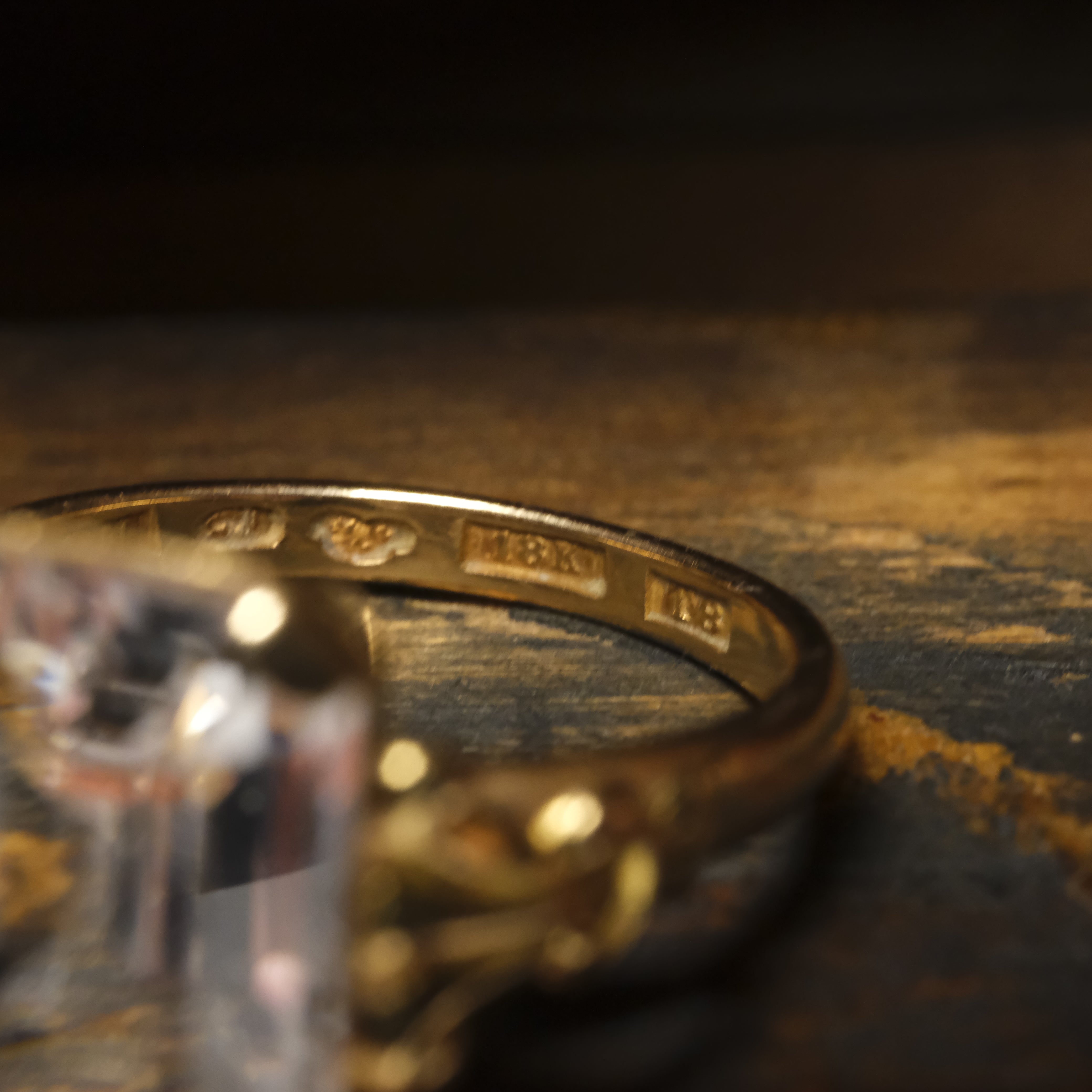 1940s, 18ct Gold, Rock Crystal Quartz, Solitaire Ring