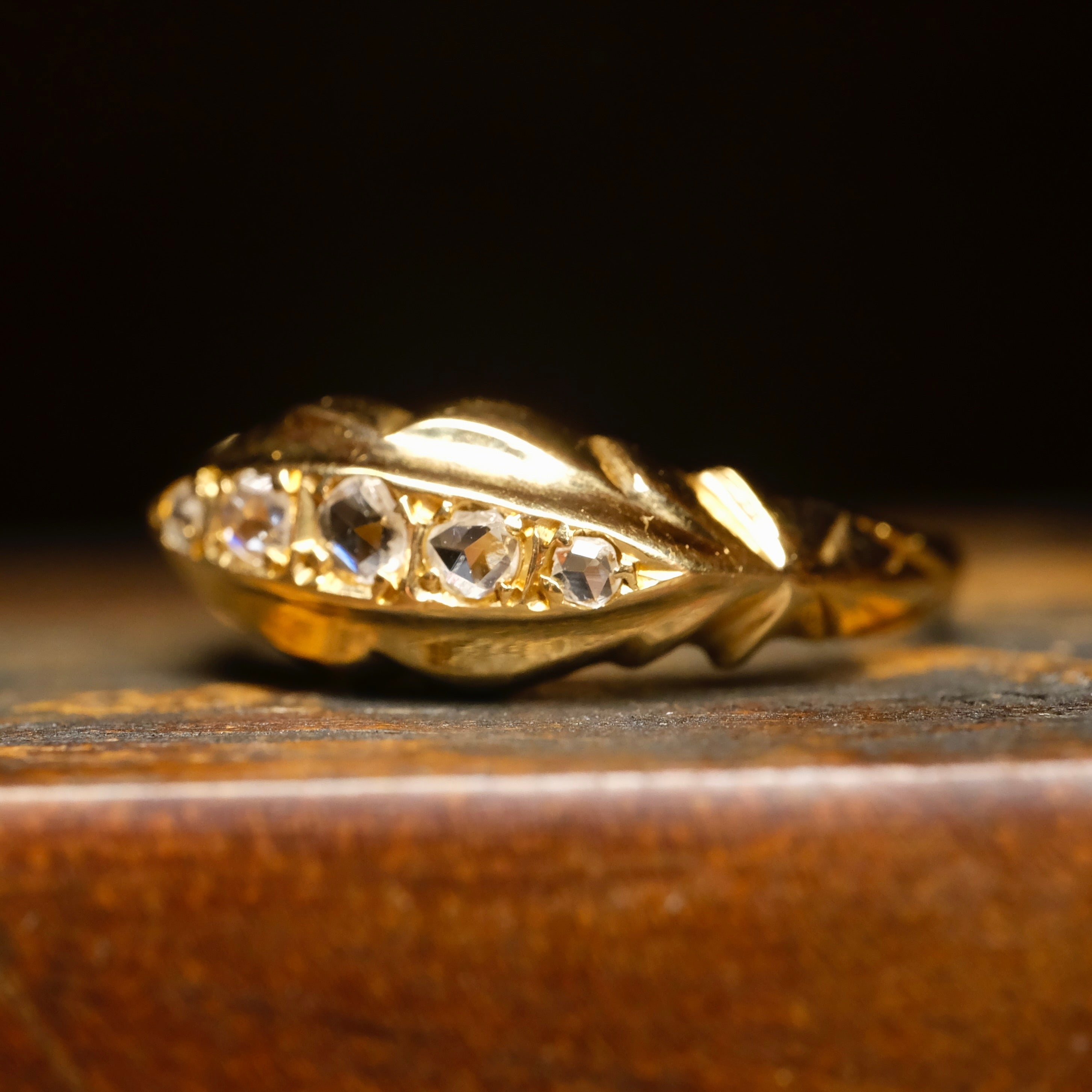 Antique, 18ct Gold, Rose Cut Diamond Ring, Hallmarked In 1917