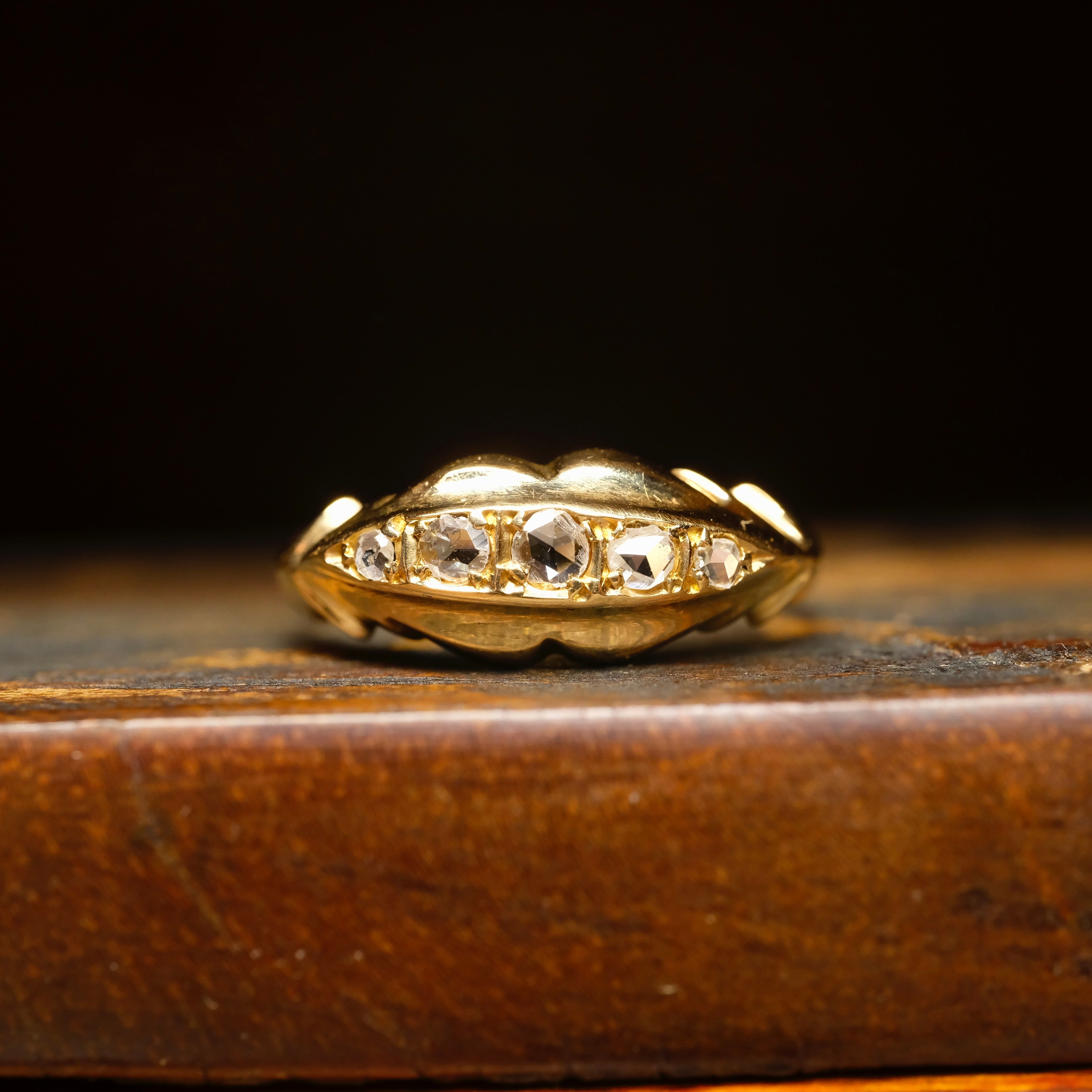 Antique, 18ct Gold, Rose Cut Diamond Ring, Hallmarked In 1917
