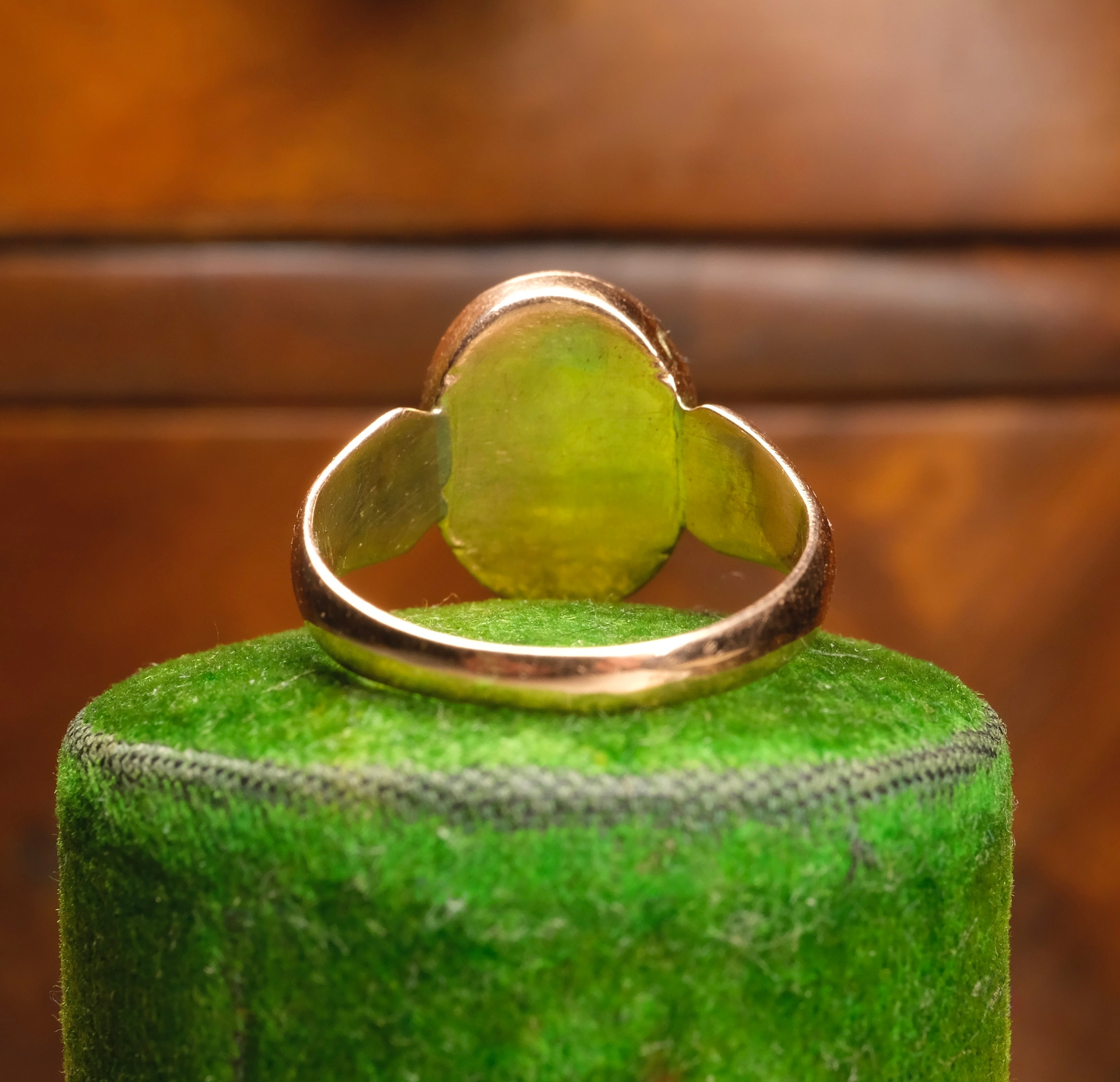 Antique 9ct Rose Gold Locket ring, c1915