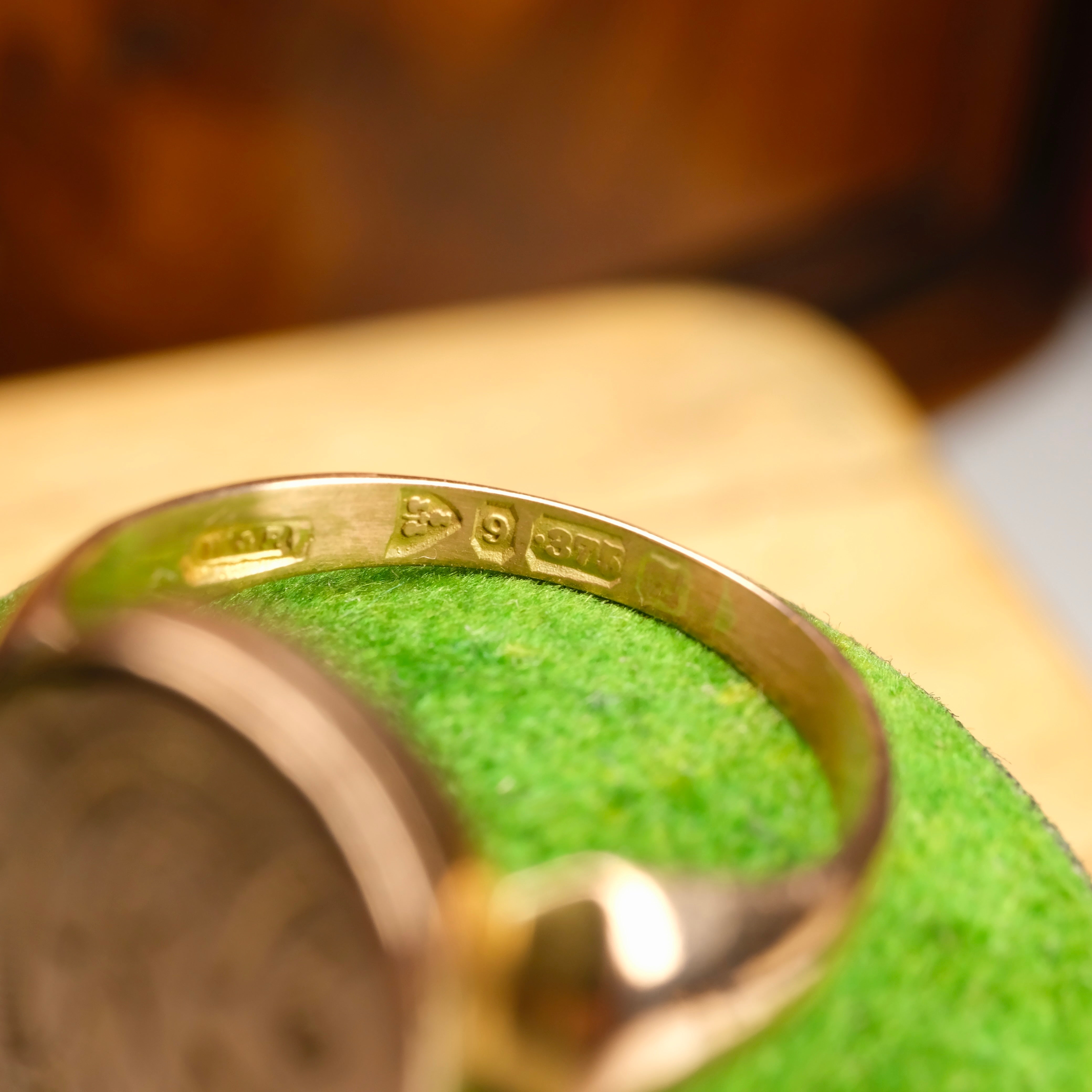 Antique 9ct Rose Gold Locket ring, c1915