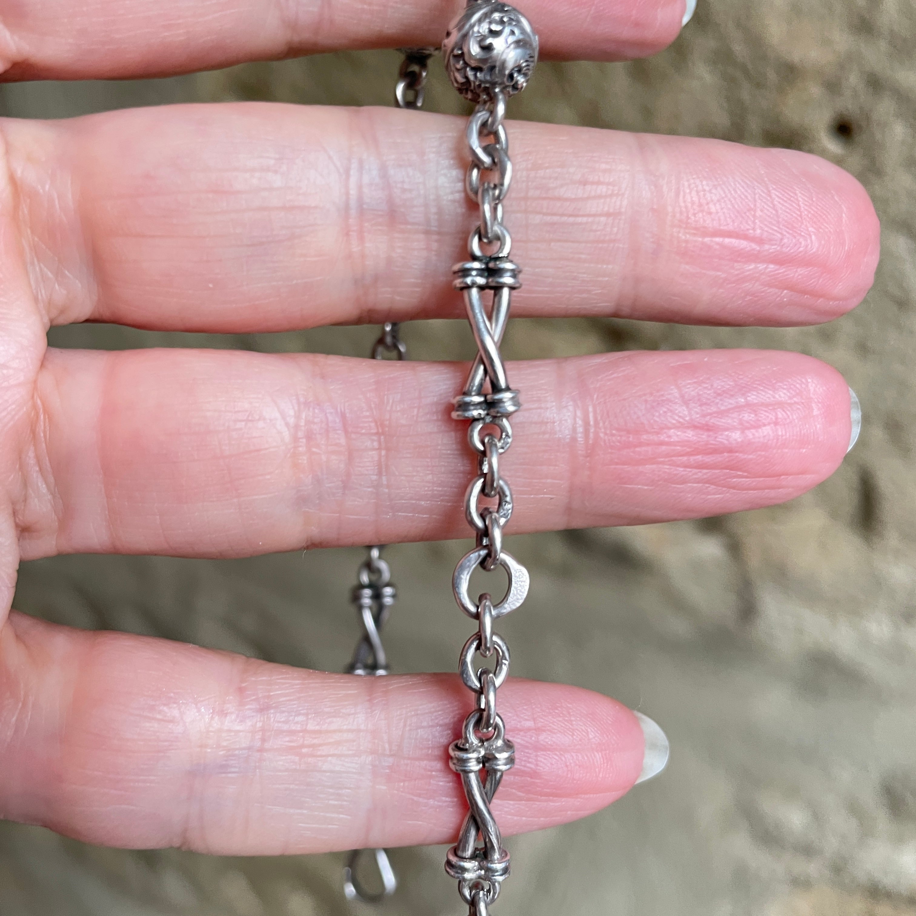 Victorian Sterling Silver Albertina Watch Chain Bracelet, Hallmarked 1896