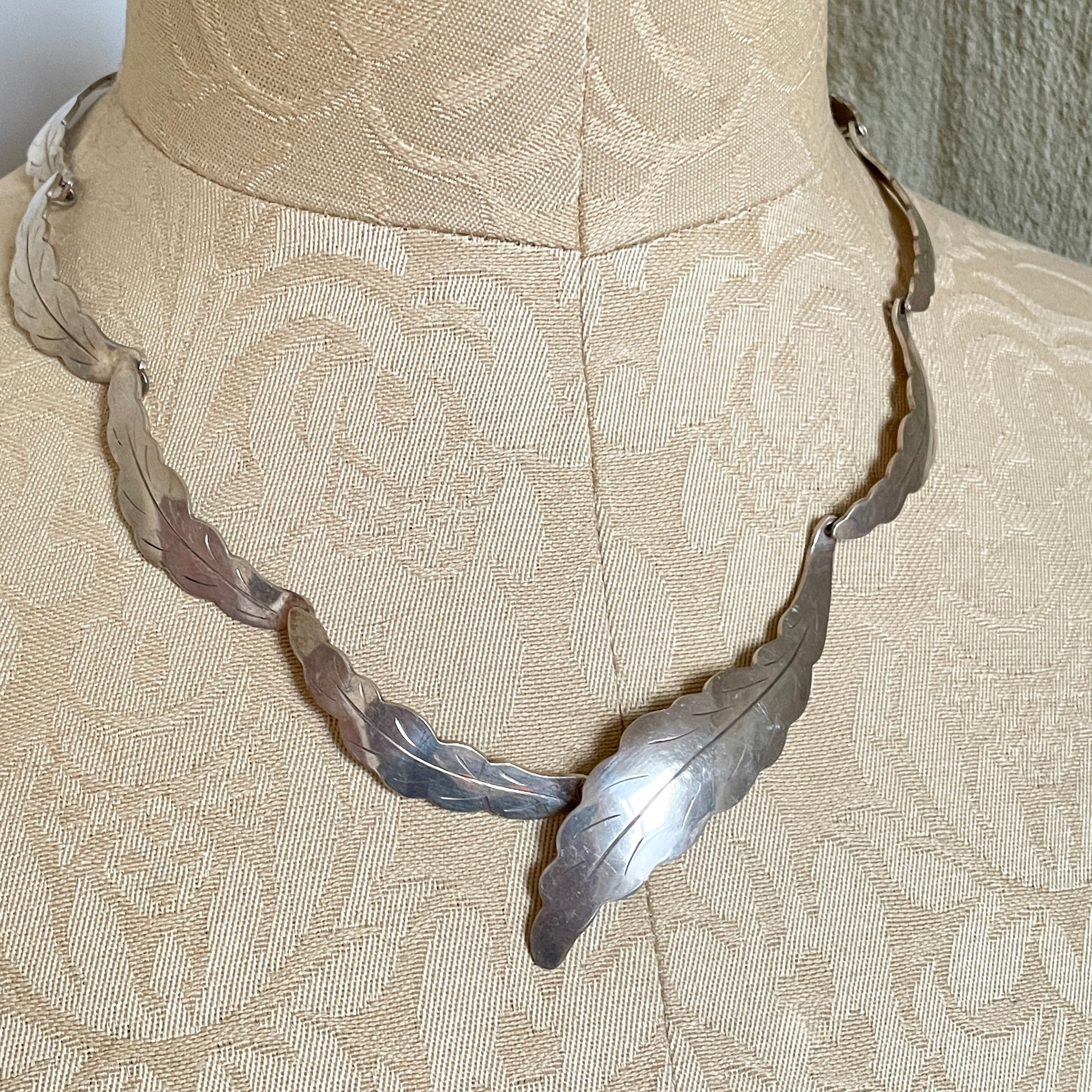 Vintage, Ulrich of Denmark, Sterling Silver Leaf Necklace