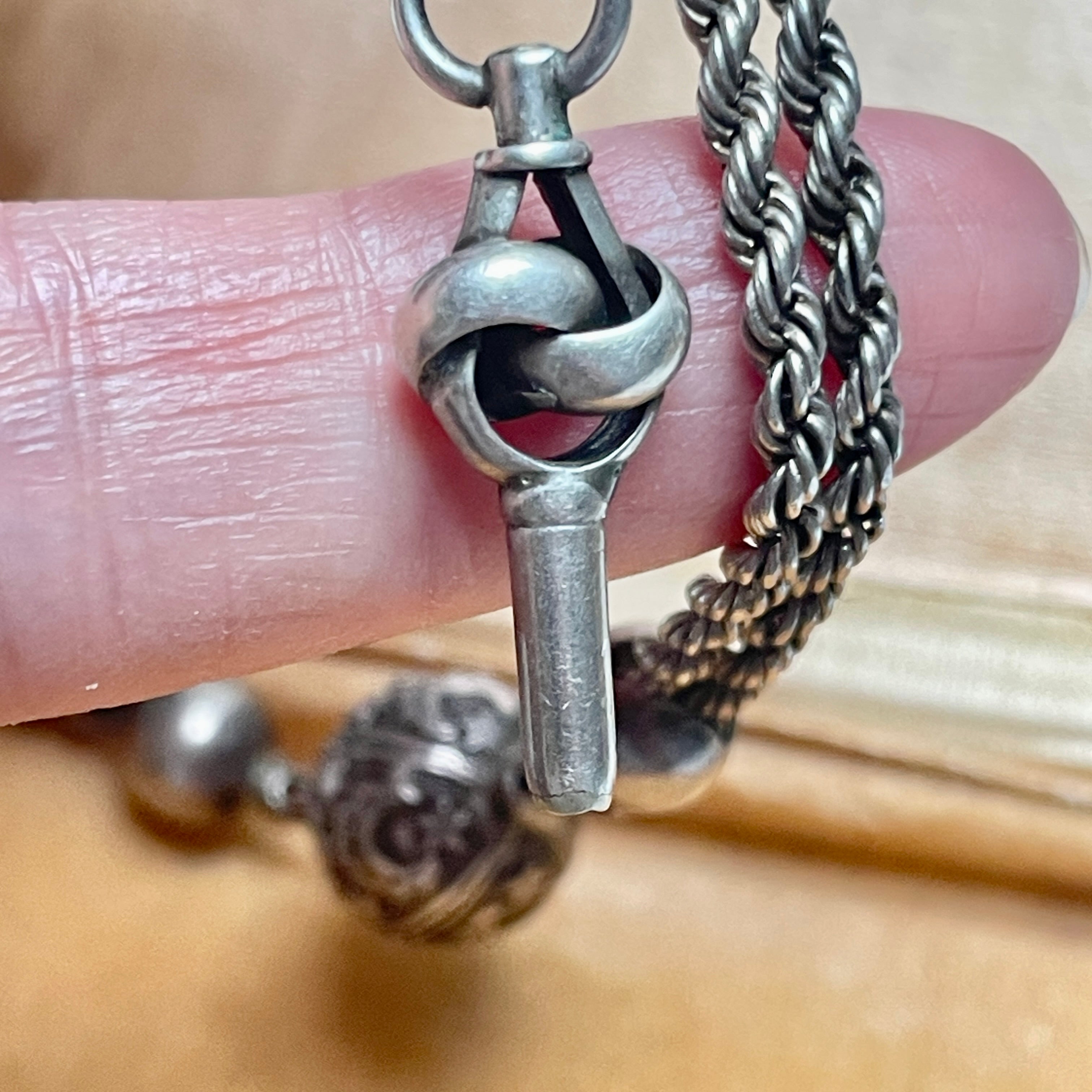 Victorian Sterling Silver Albertina Watch Chain Bracelet