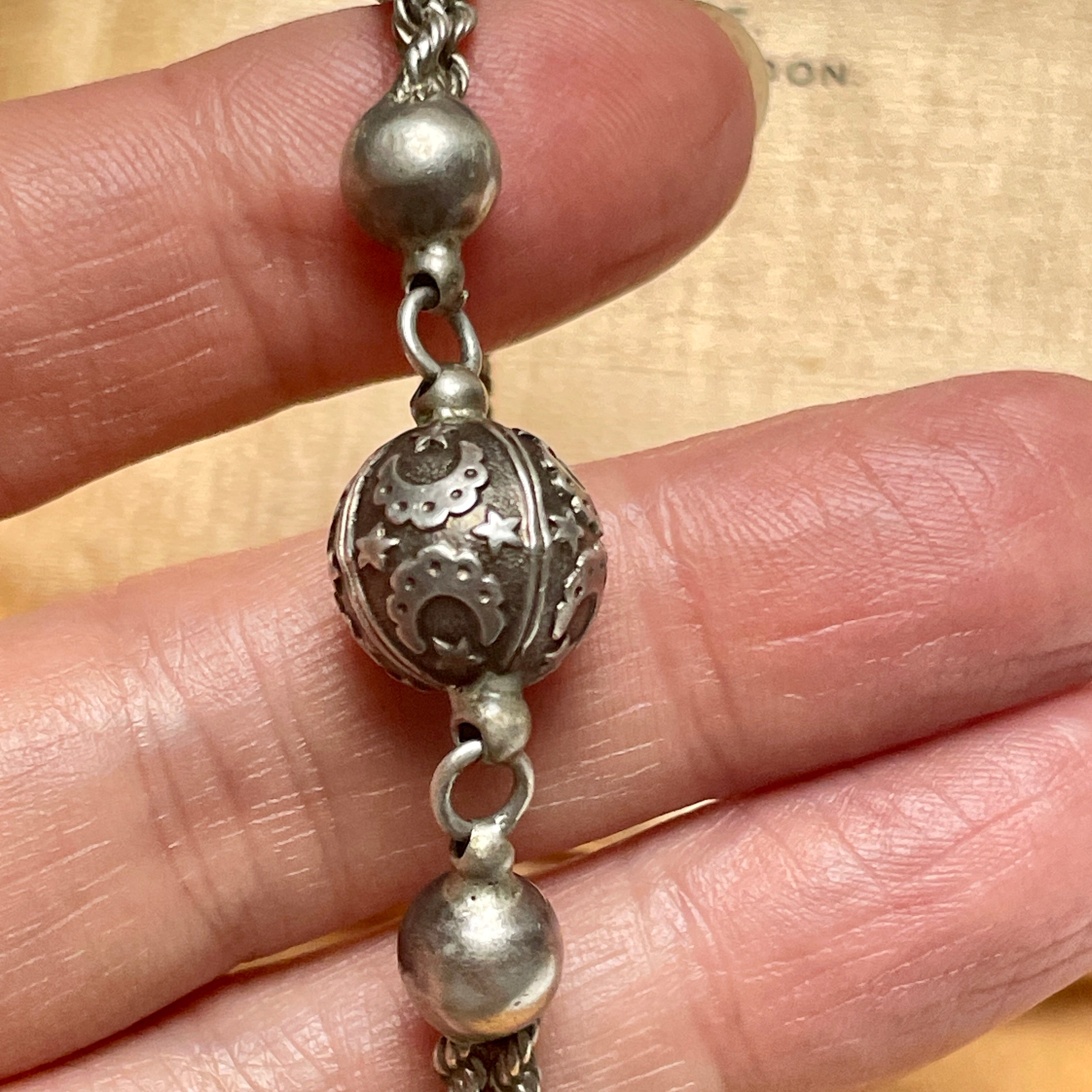 Victorian Sterling Silver Albertina Watch Chain Bracelet