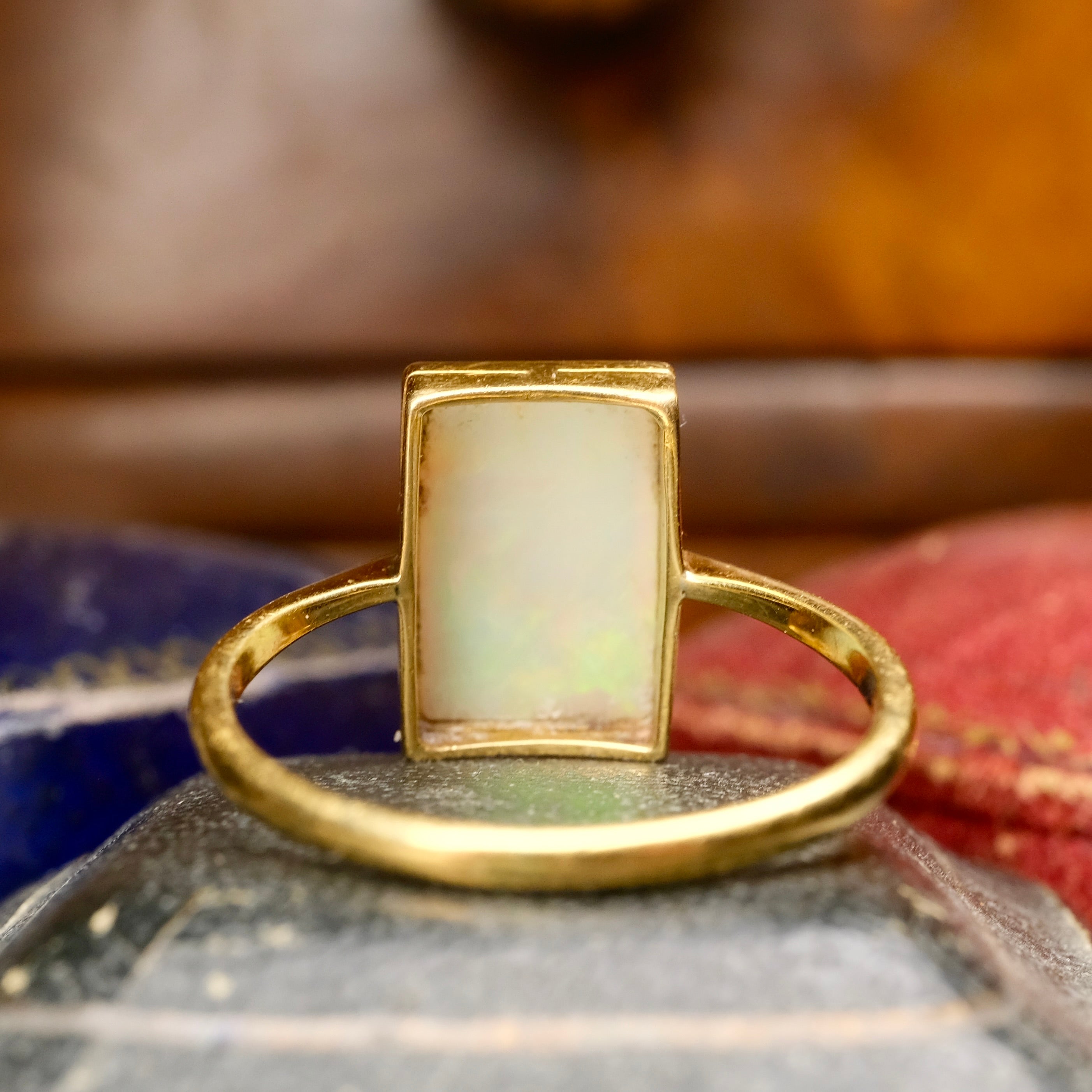 1920s, Art Deco 18ct Gold, Opal Solitaire Ring