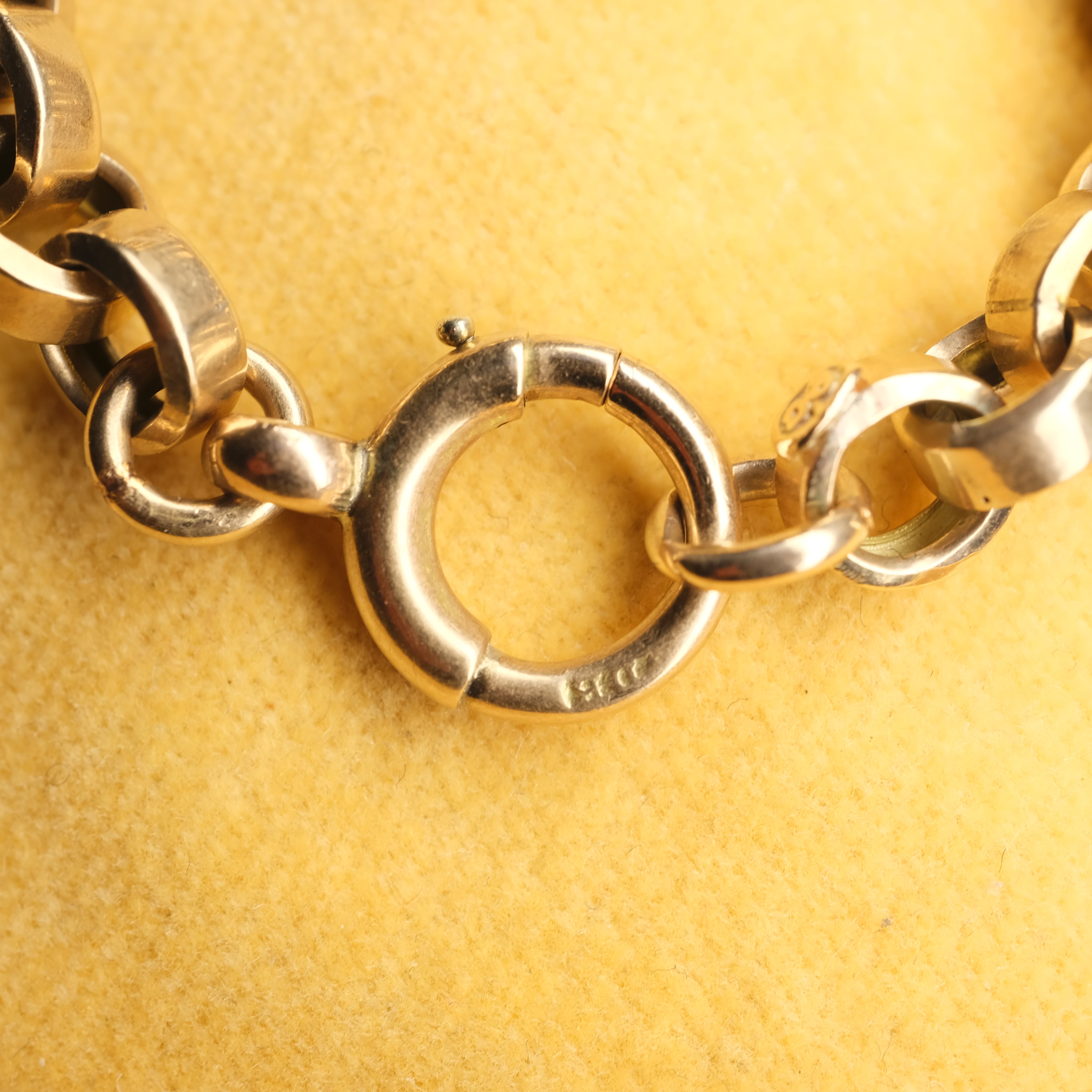 Antique 9ct Rose Gold Watch Chain Bracelet, With Bolt Ring Clasp, 17.6 grams