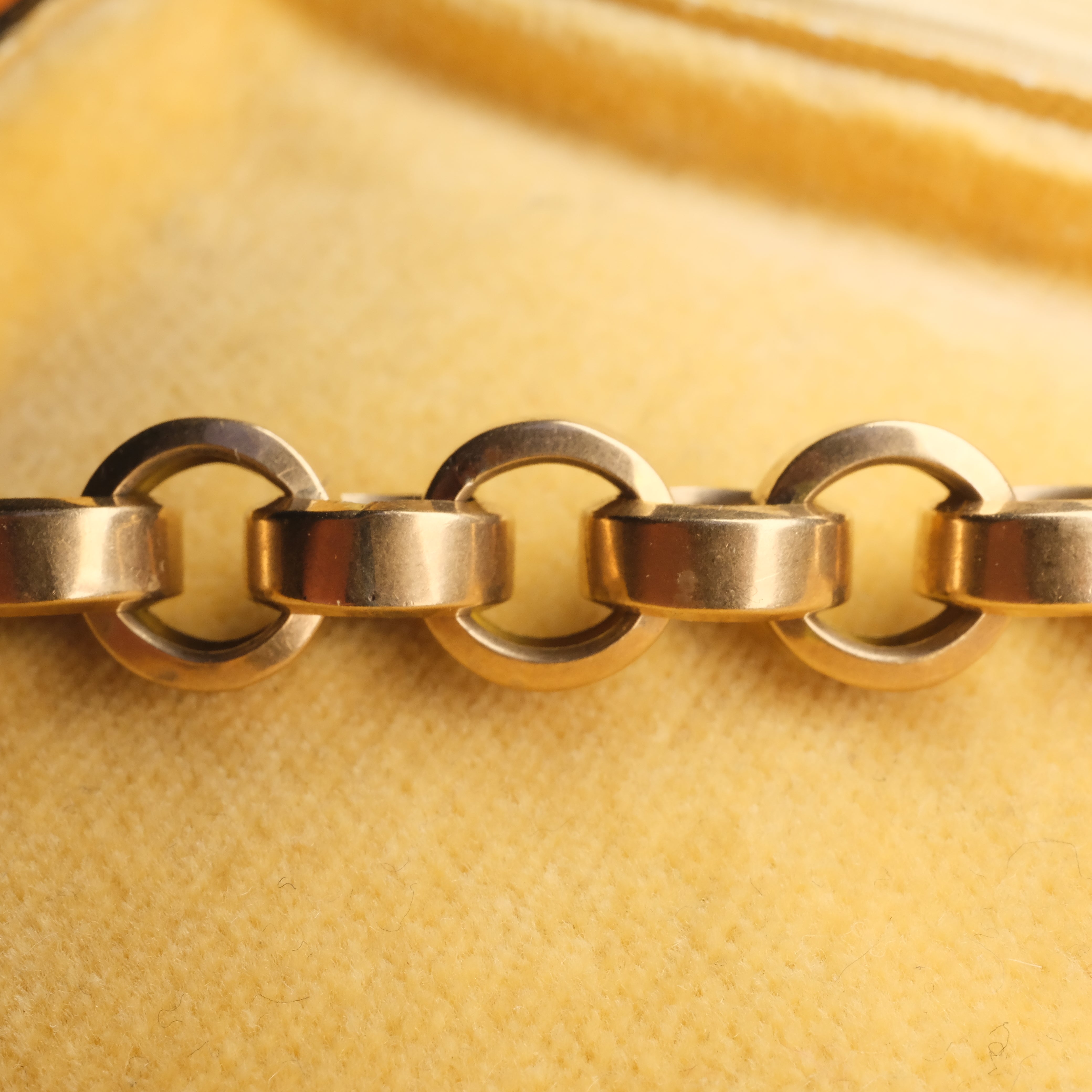 Antique 9ct Rose Gold Watch Chain Bracelet, With Bolt Ring Clasp, 17.6 grams