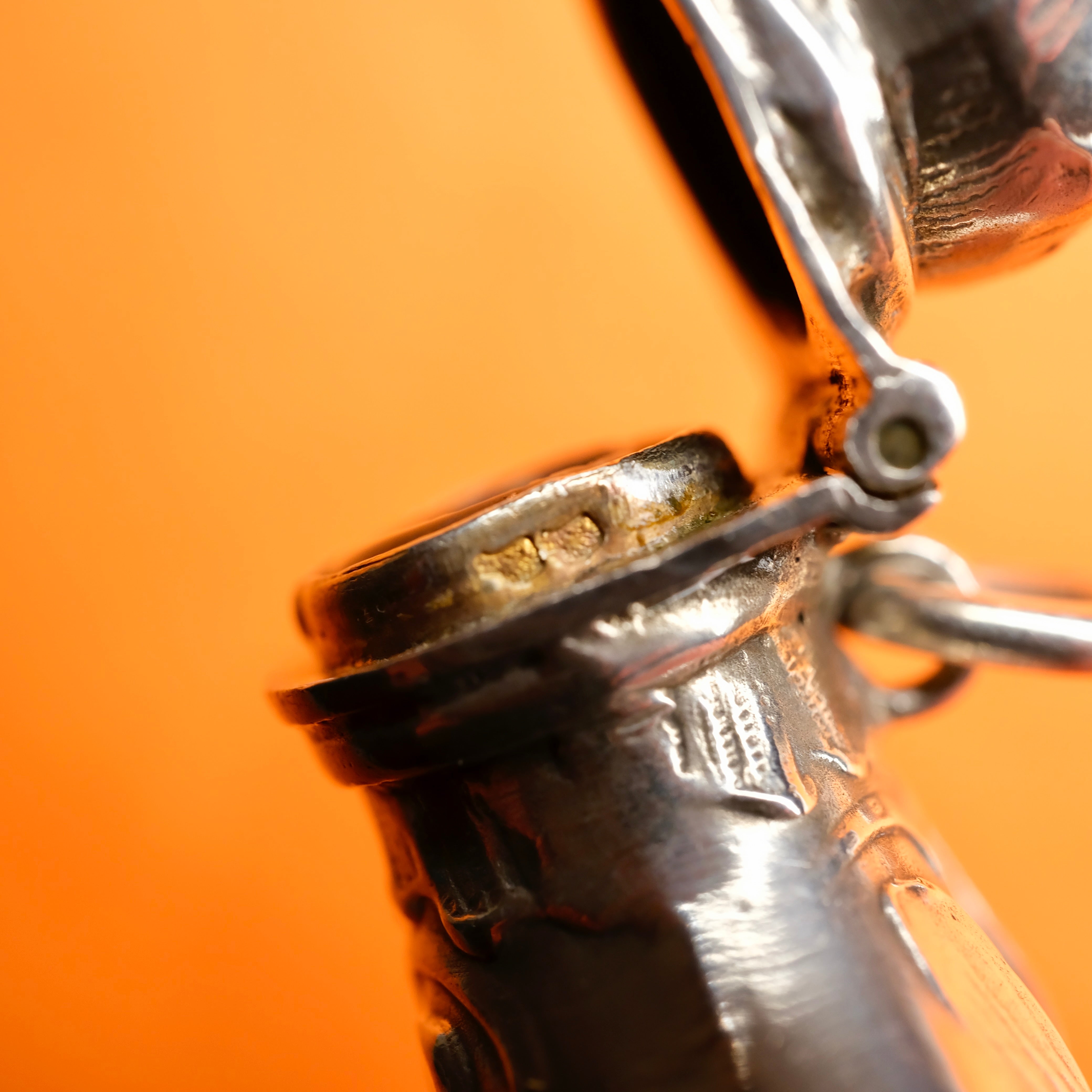 Antique, French, Art Nouveau Mistletoe, Silver, Chatelaine Scent Bottle