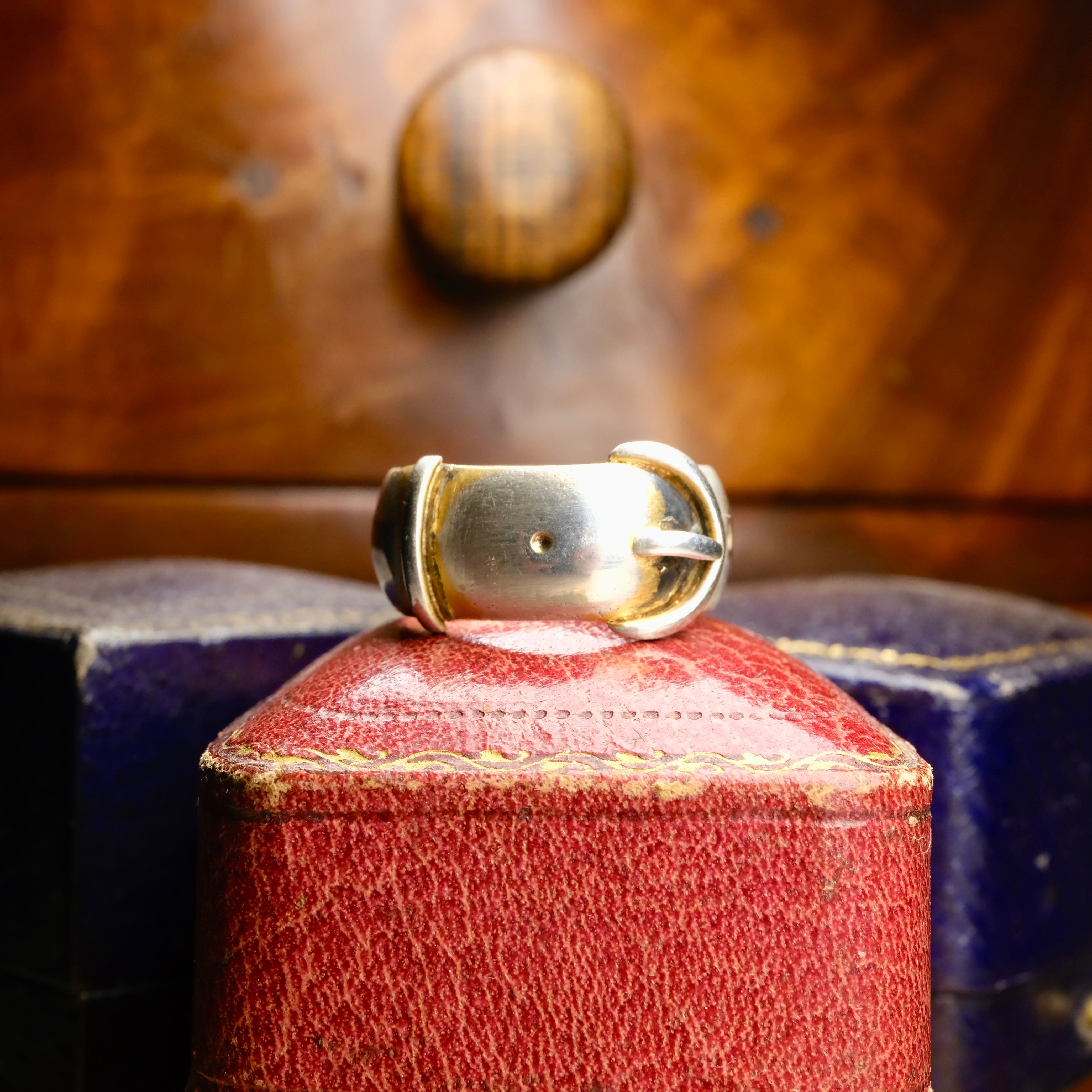 Antique Chunky Sterling Silver Buckle Band Ring