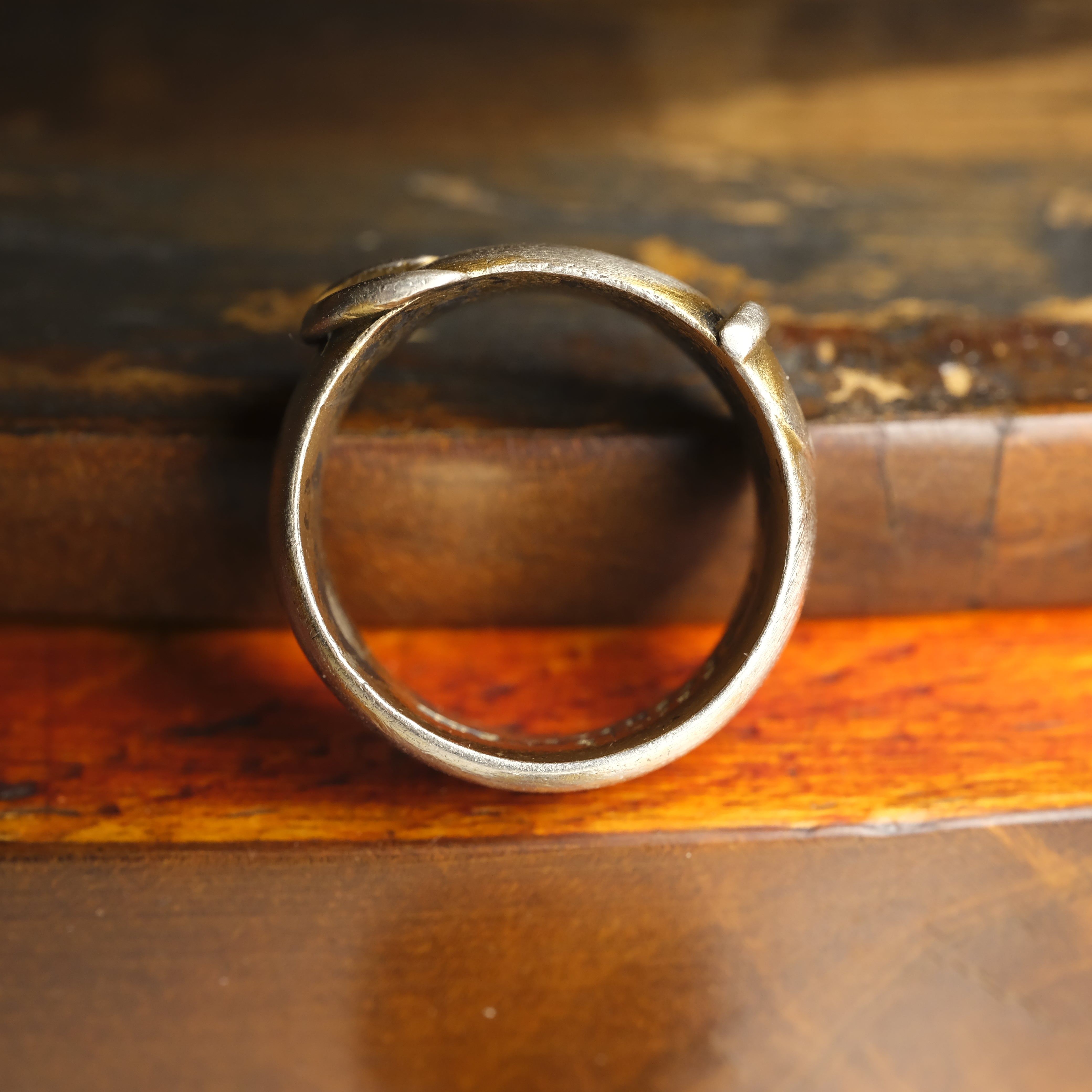 Antique Chunky Sterling Silver Buckle Band Ring