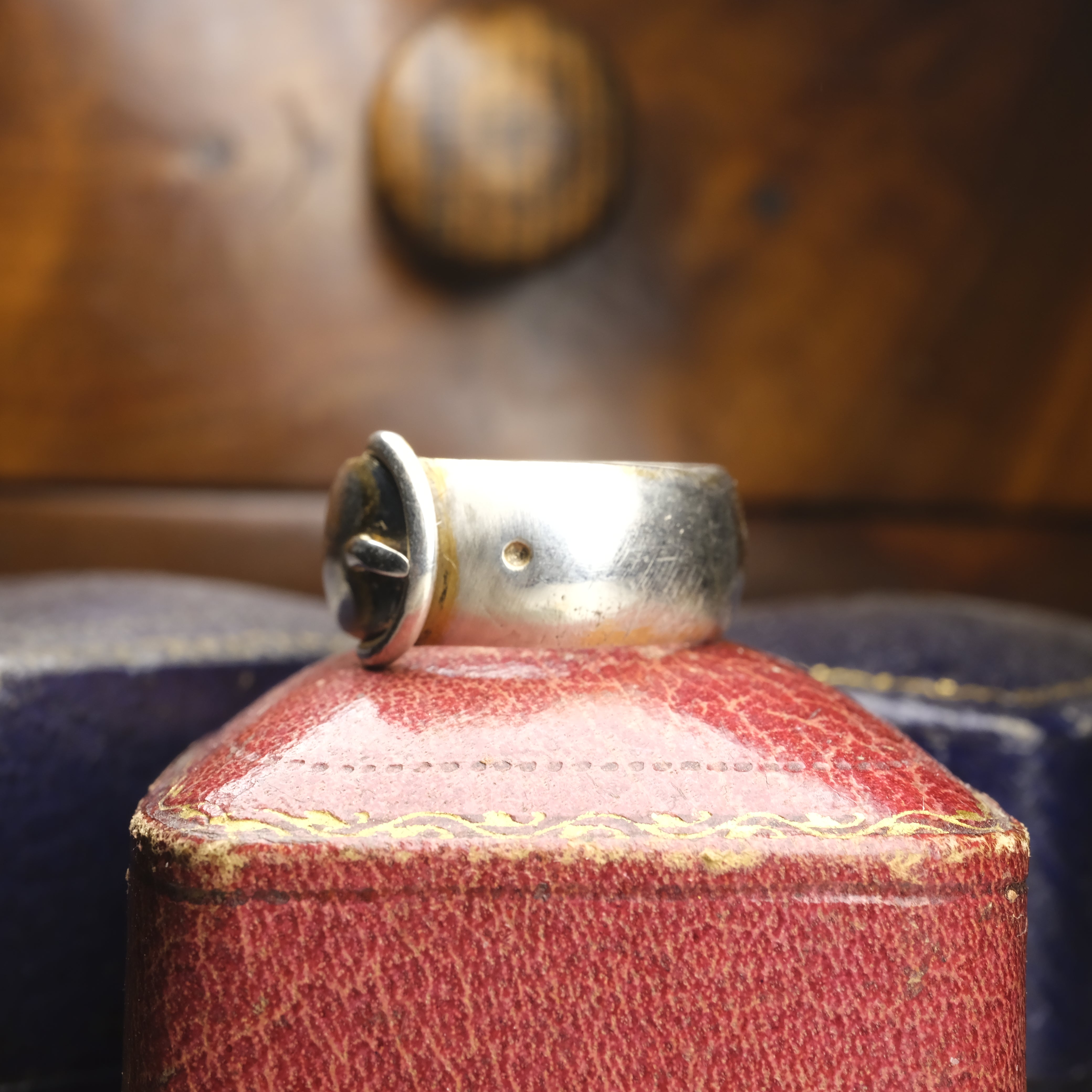 Antique Chunky Sterling Silver Buckle Band Ring