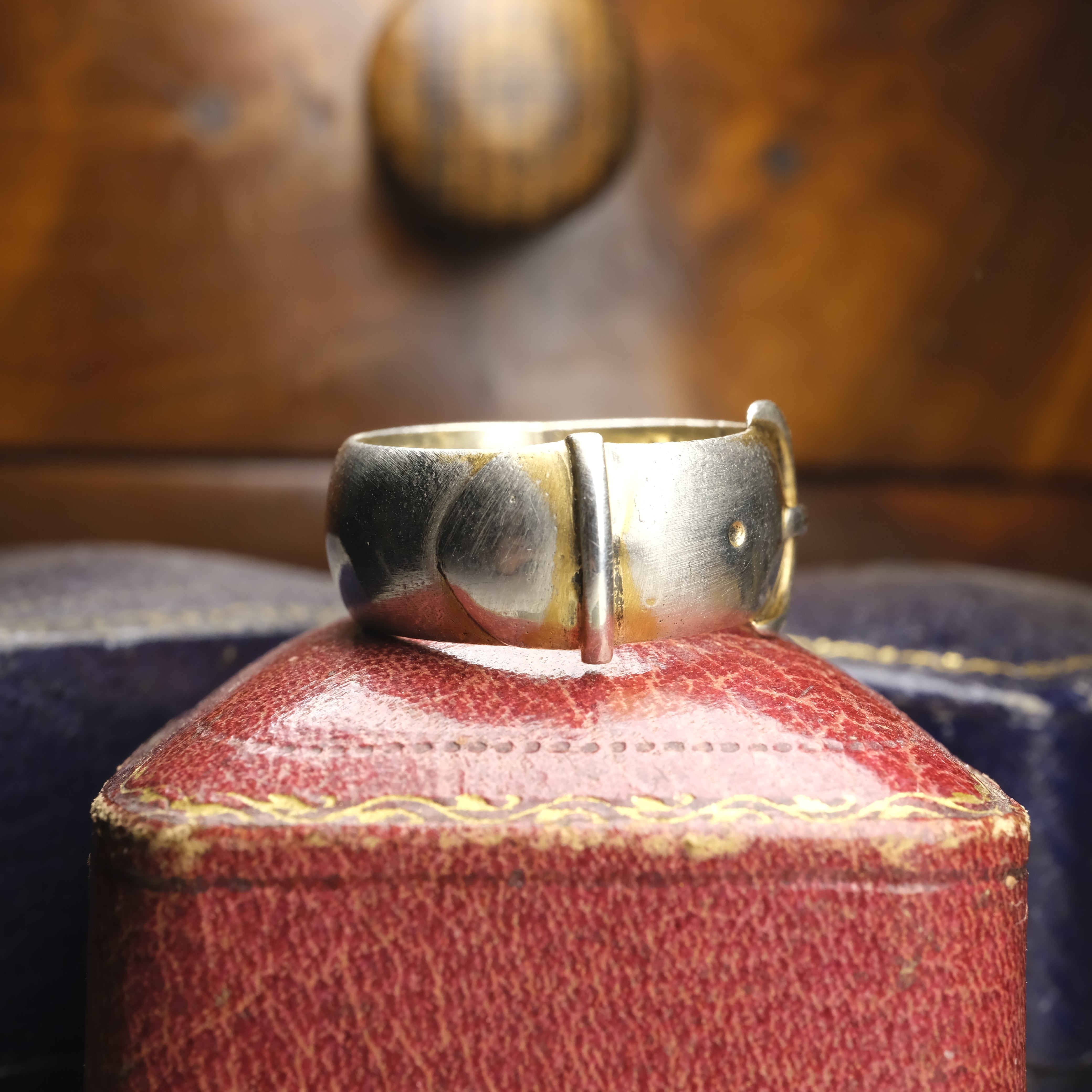 Antique Chunky Sterling Silver Buckle Band Ring