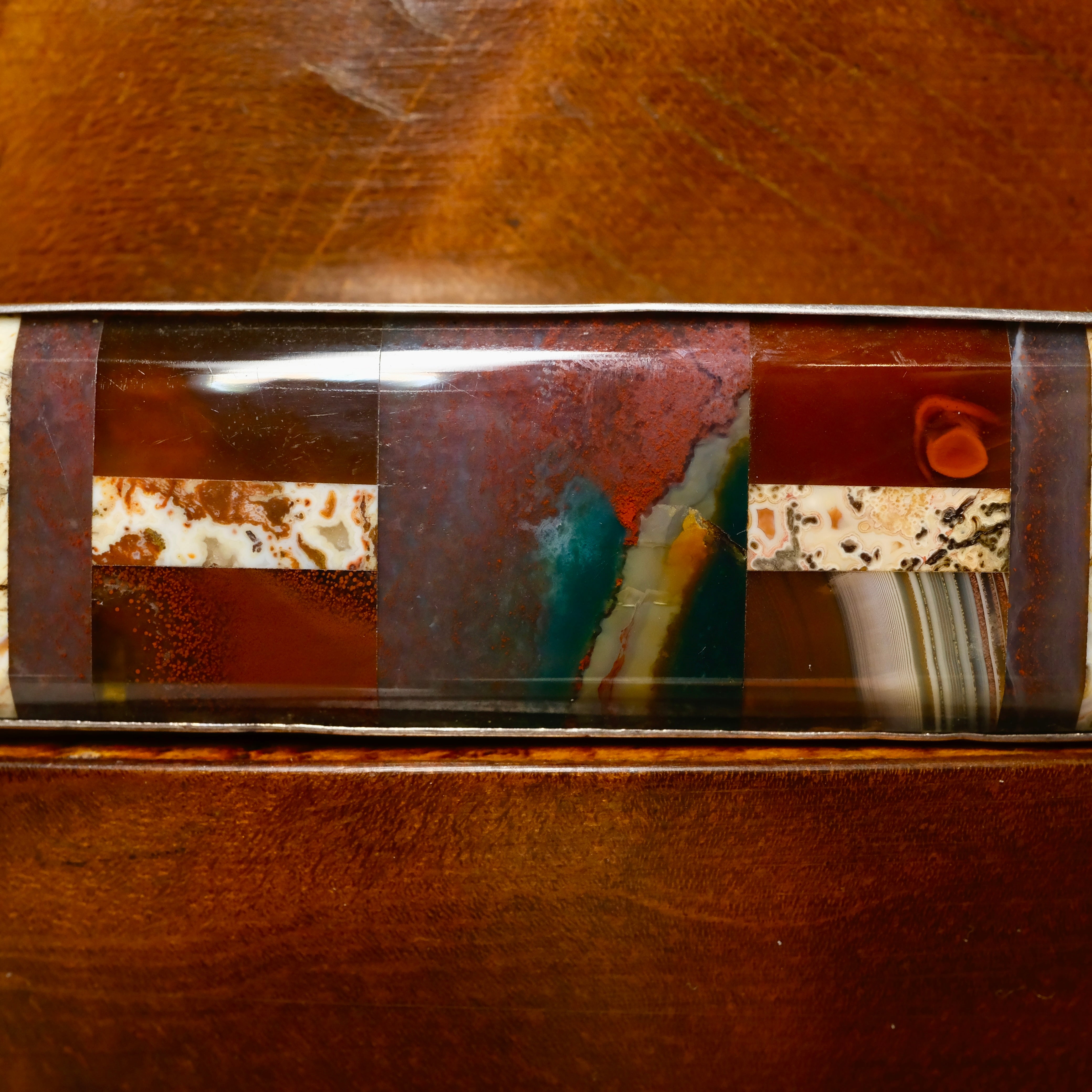 Victorian, Silver Scottish Pebble, Jasper, Long Bar Brooch