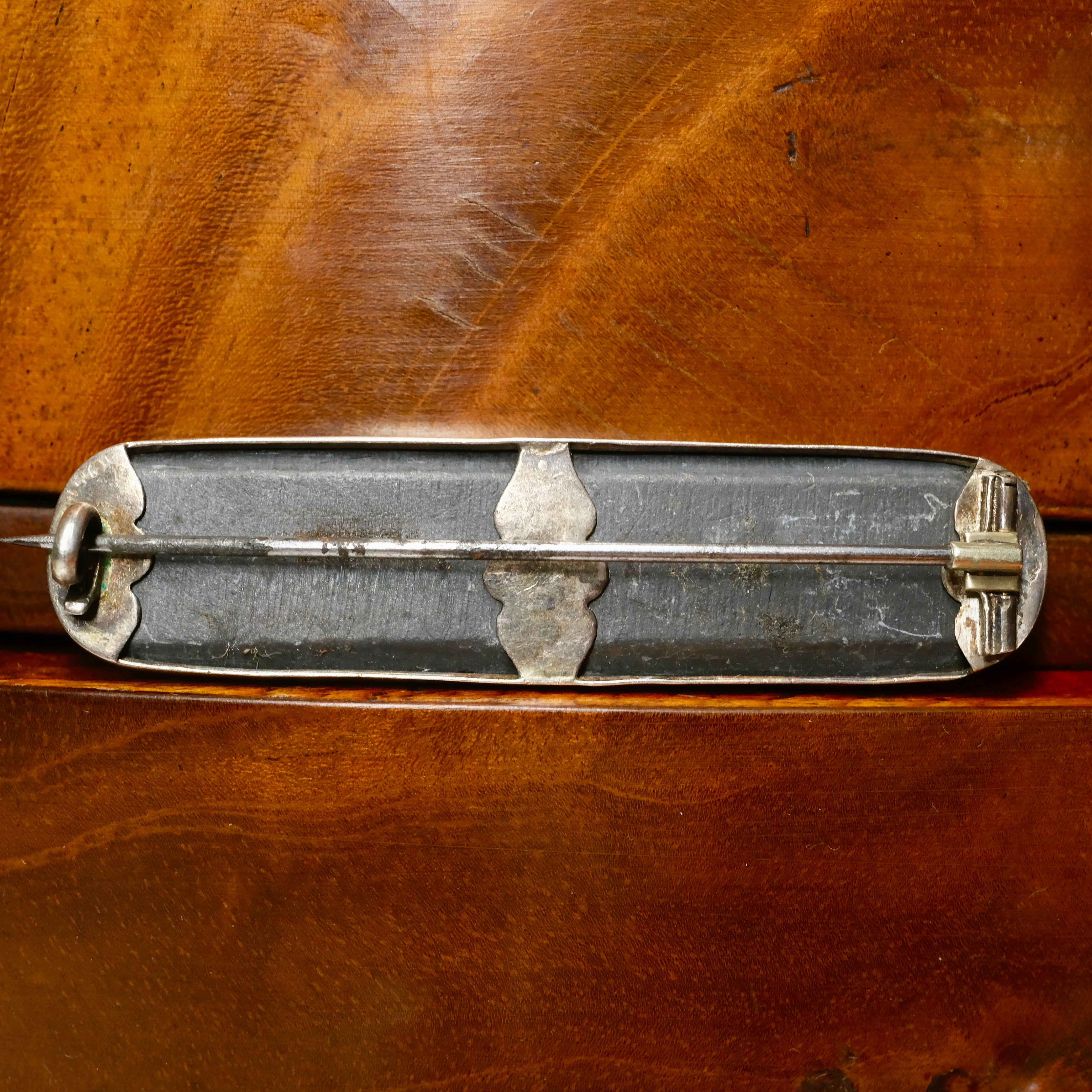 Victorian, Silver Scottish Pebble, Jasper, Long Bar Brooch