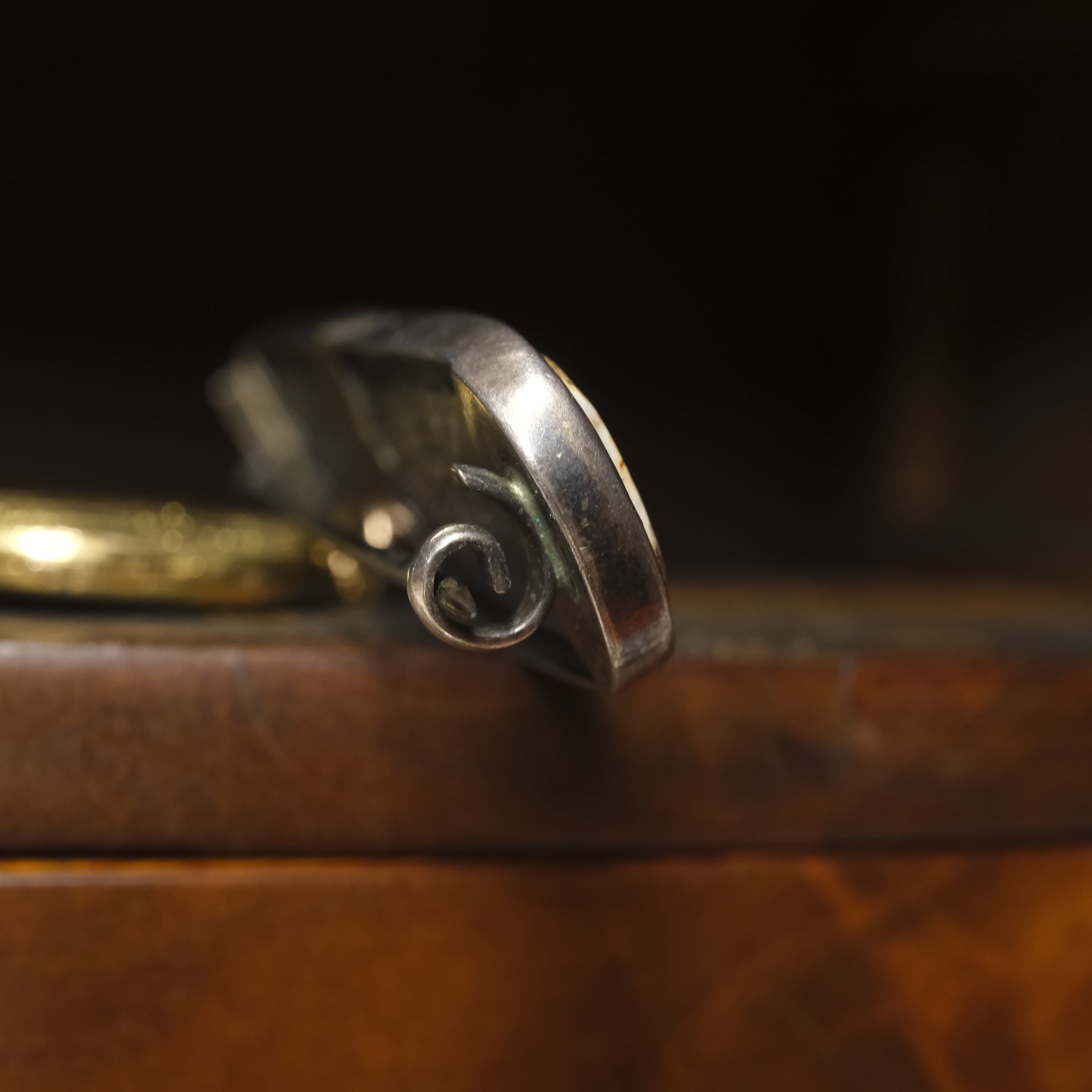 Victorian, Silver Scottish Pebble, Jasper, Long Bar Brooch