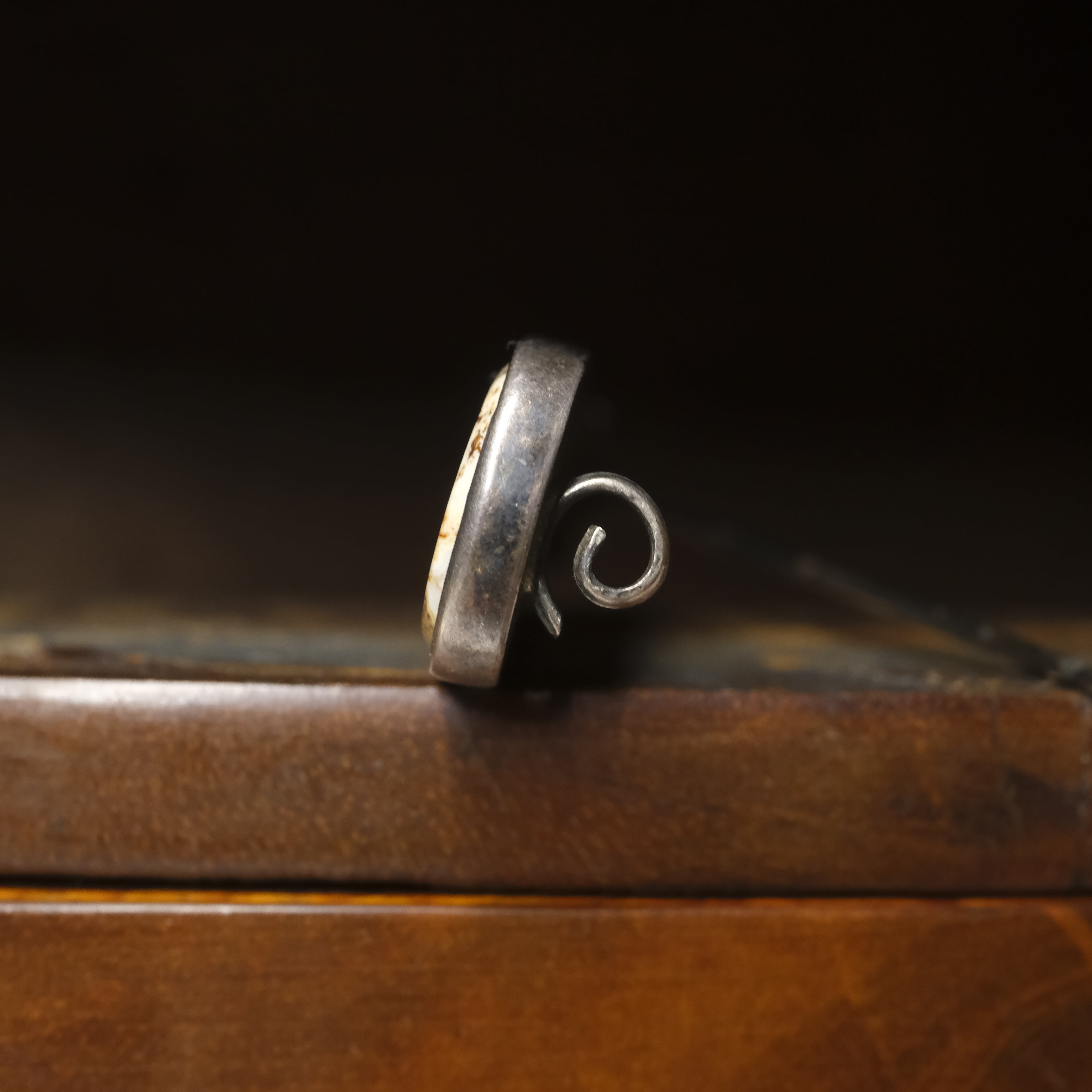Victorian, Silver Scottish Pebble, Jasper, Long Bar Brooch
