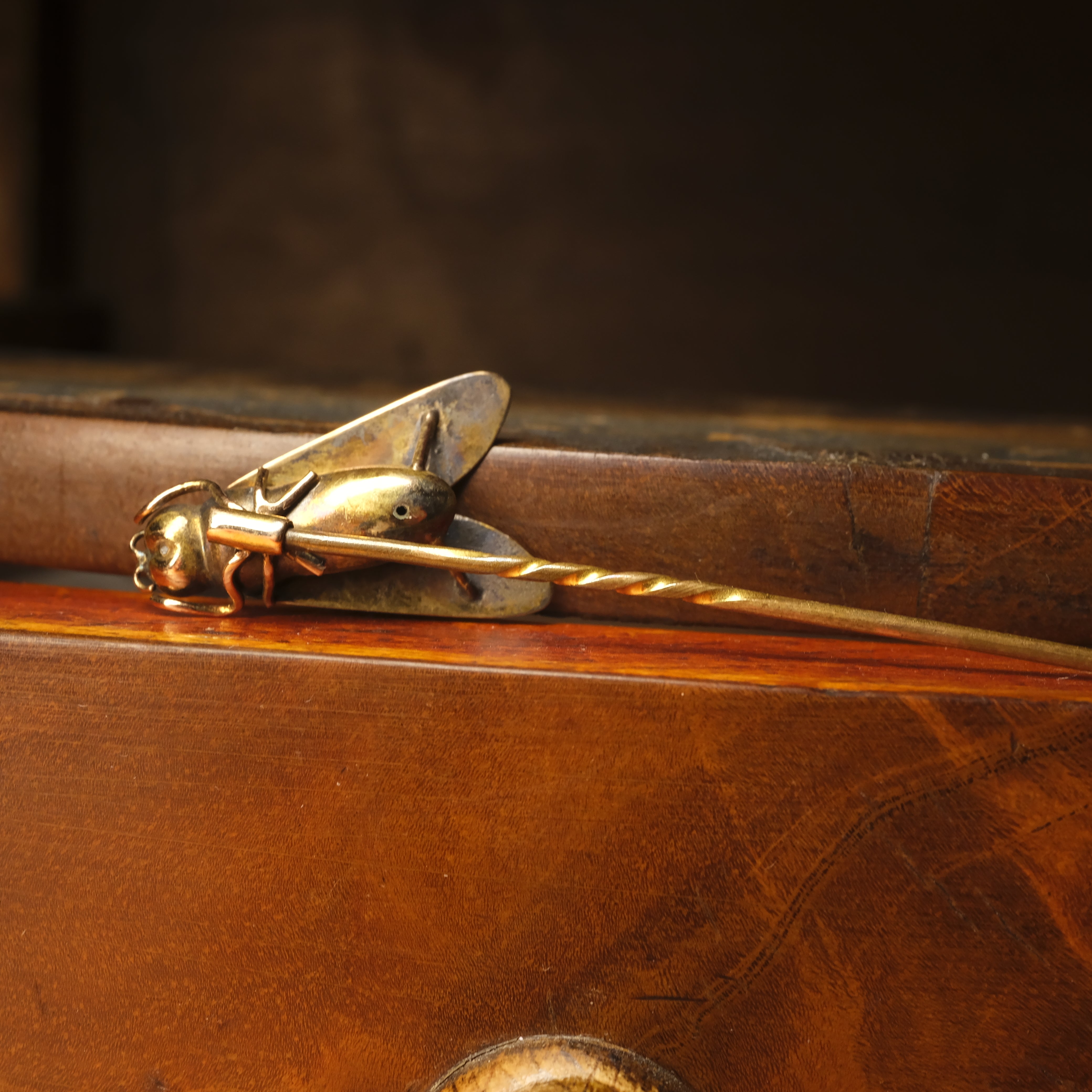 Victorian, 9ct Rose Gold, Fly Stick Pin, In Case