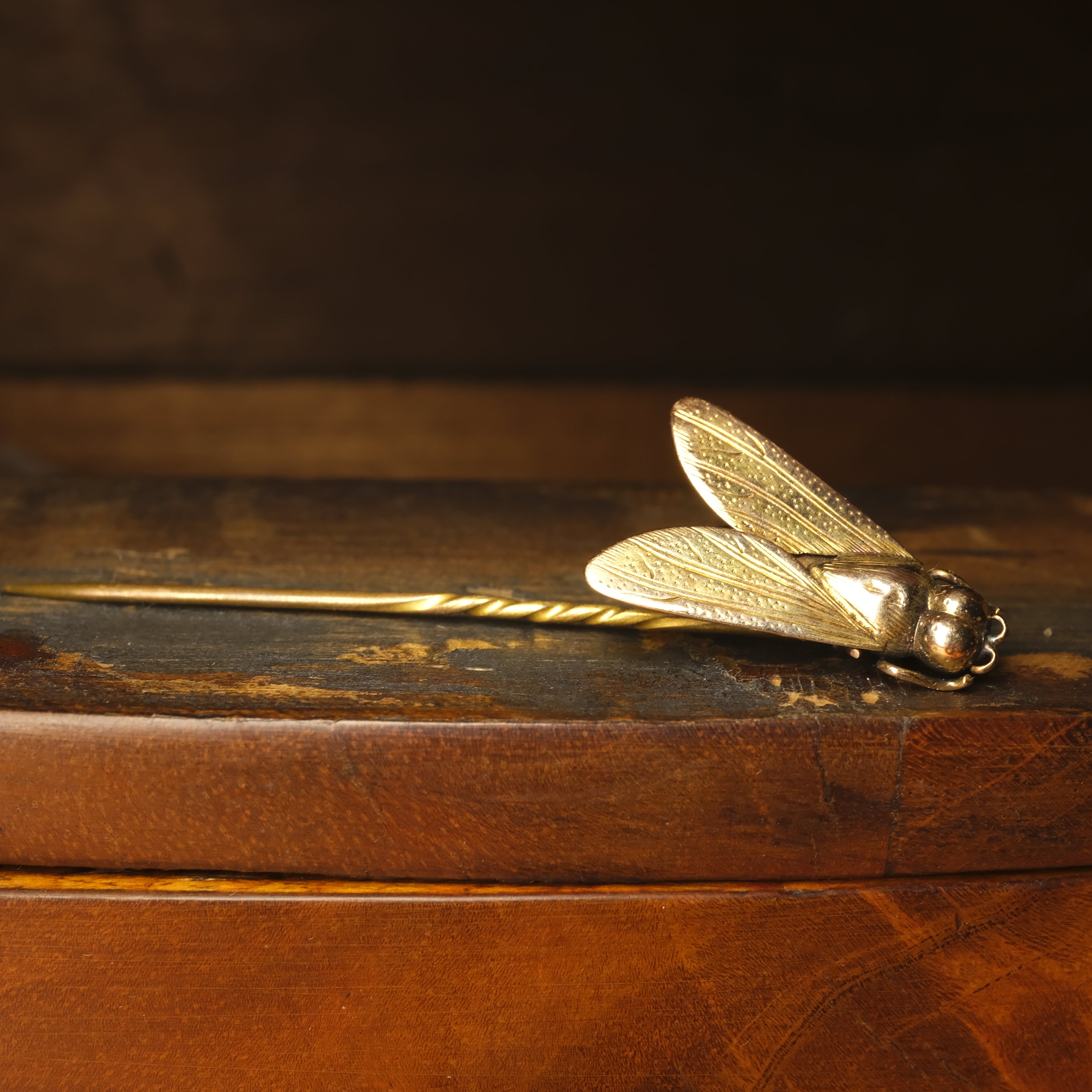 Victorian, 9ct Rose Gold, Fly Stick Pin, In Case