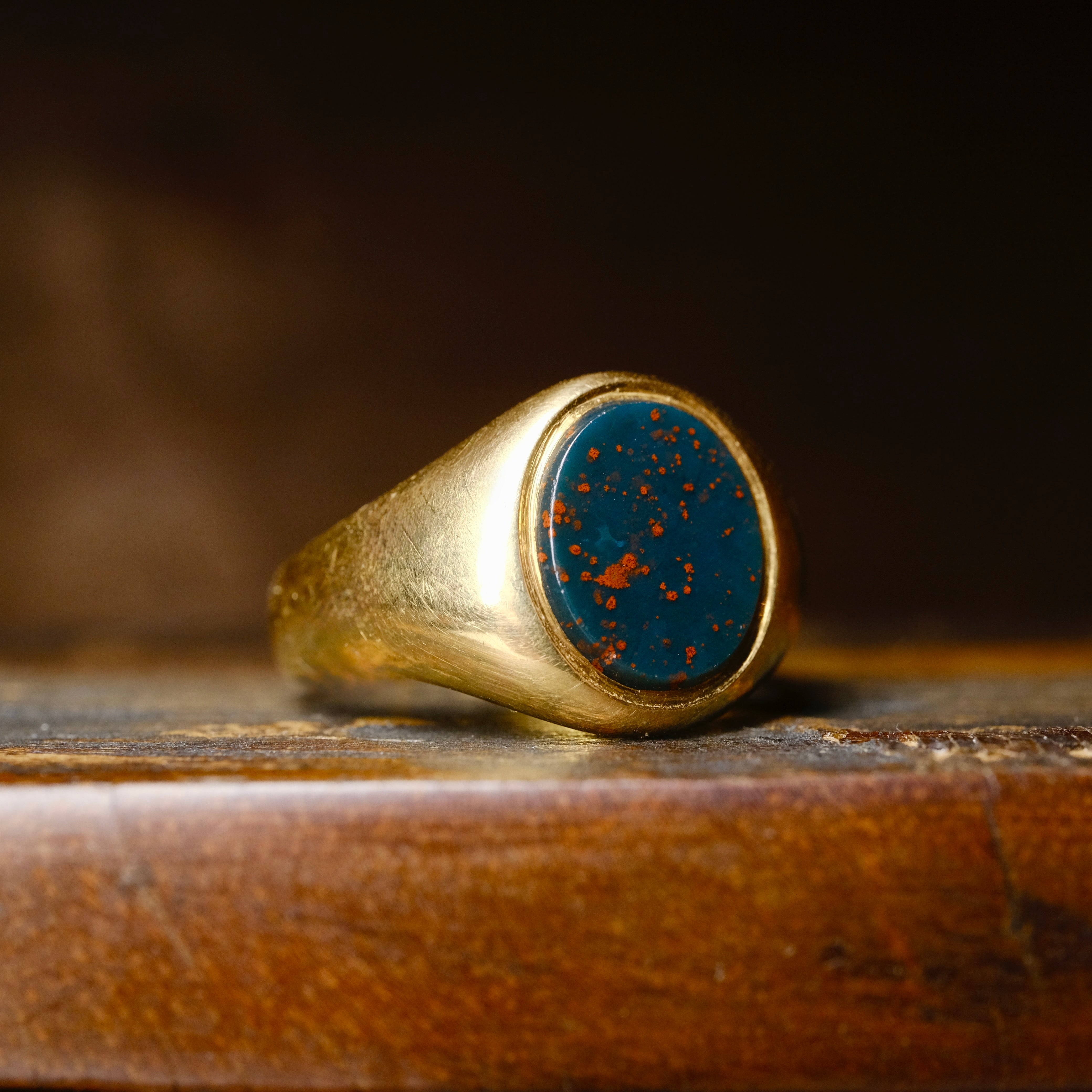 Antique, 18ct Gold, Bloodstone Signet Ring