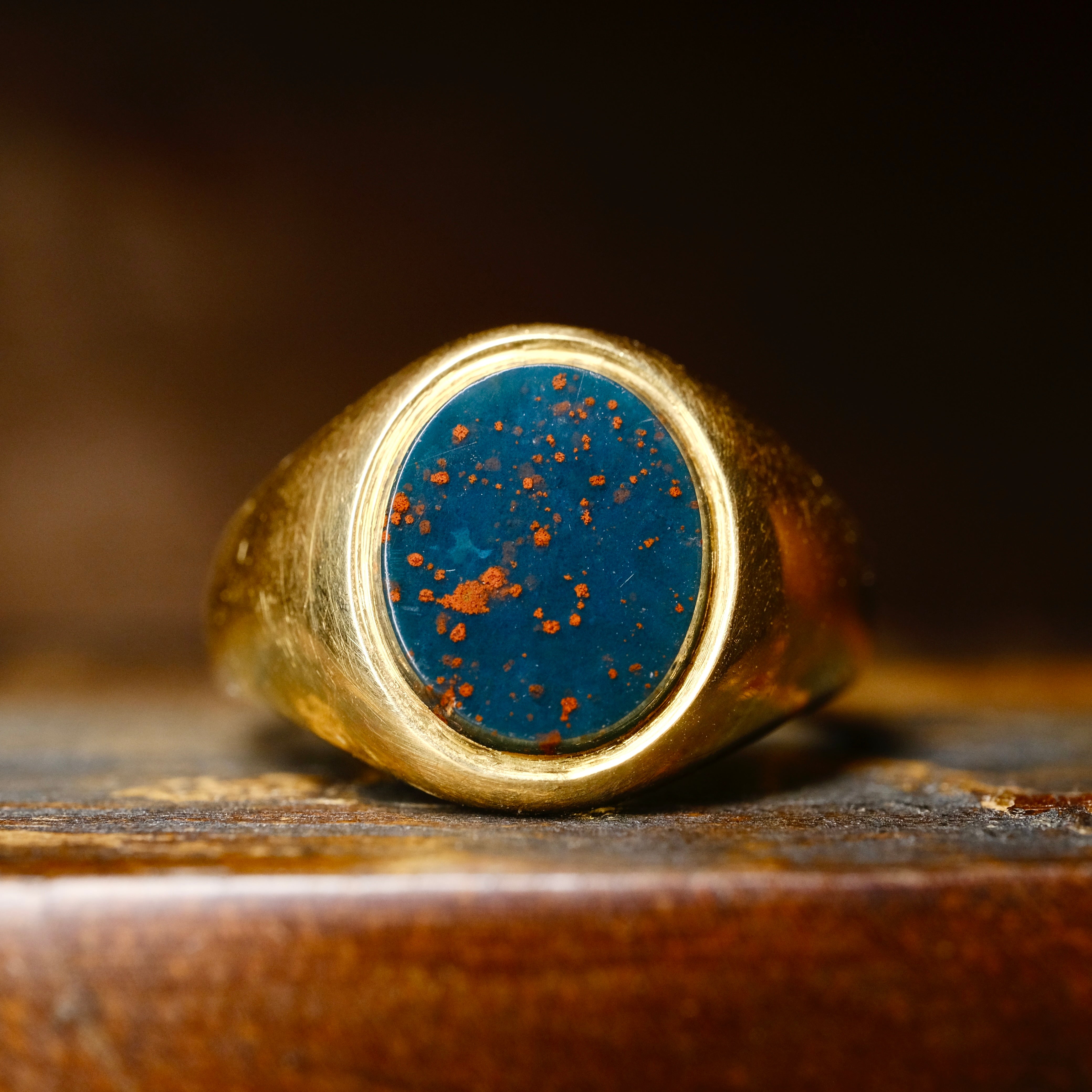 Antique, 18ct Gold, Bloodstone Signet Ring