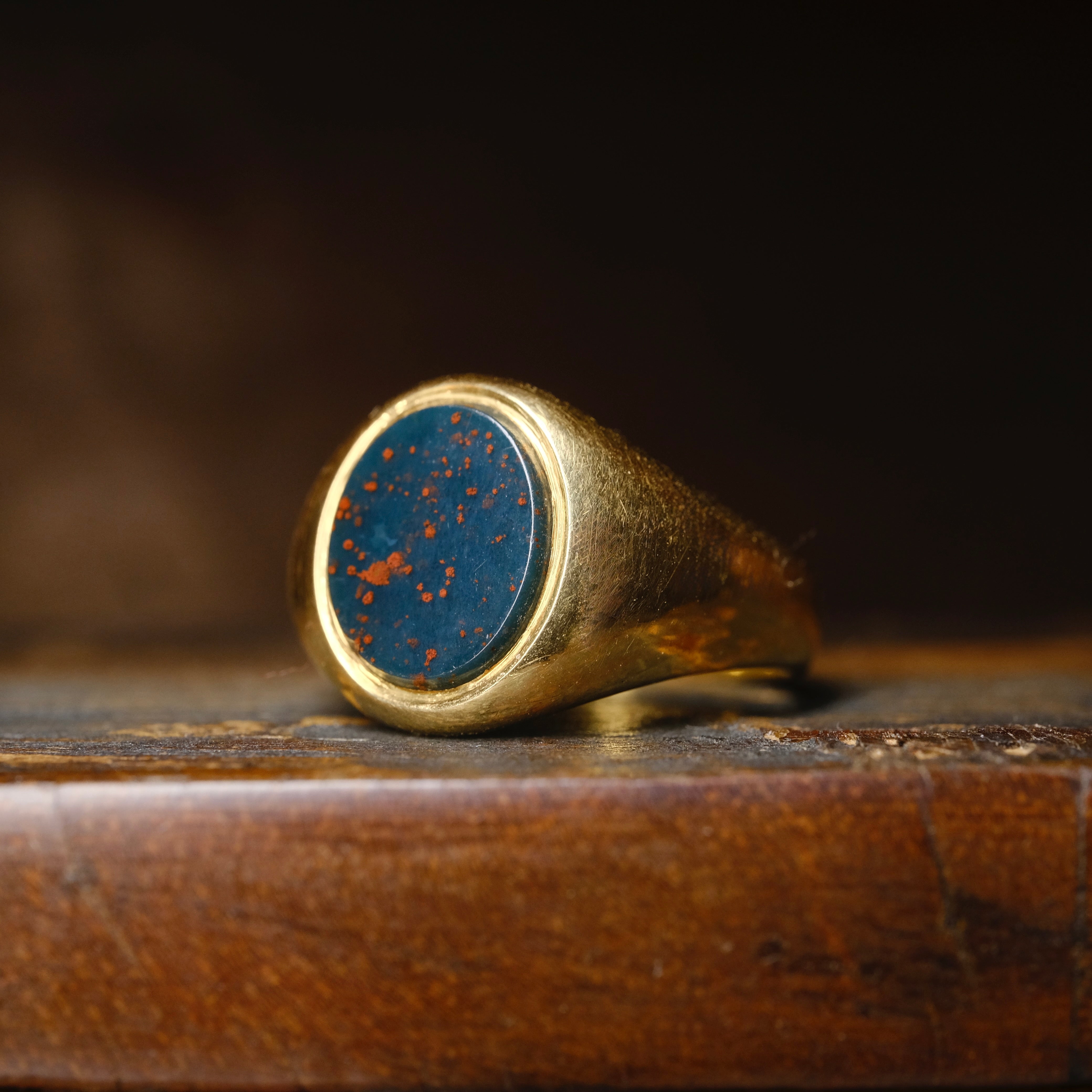 Antique, 18ct Gold, Bloodstone Signet Ring